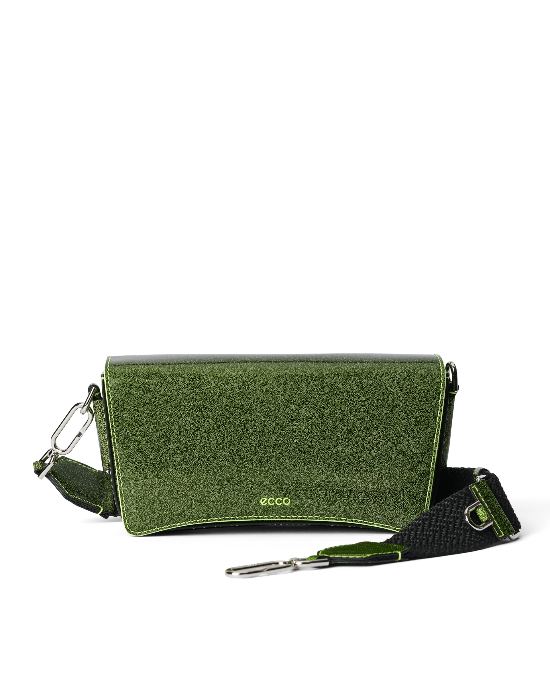 ECCO® Pinch Medium Cracked Leather Pinch Crossbody Bag - Green - Main