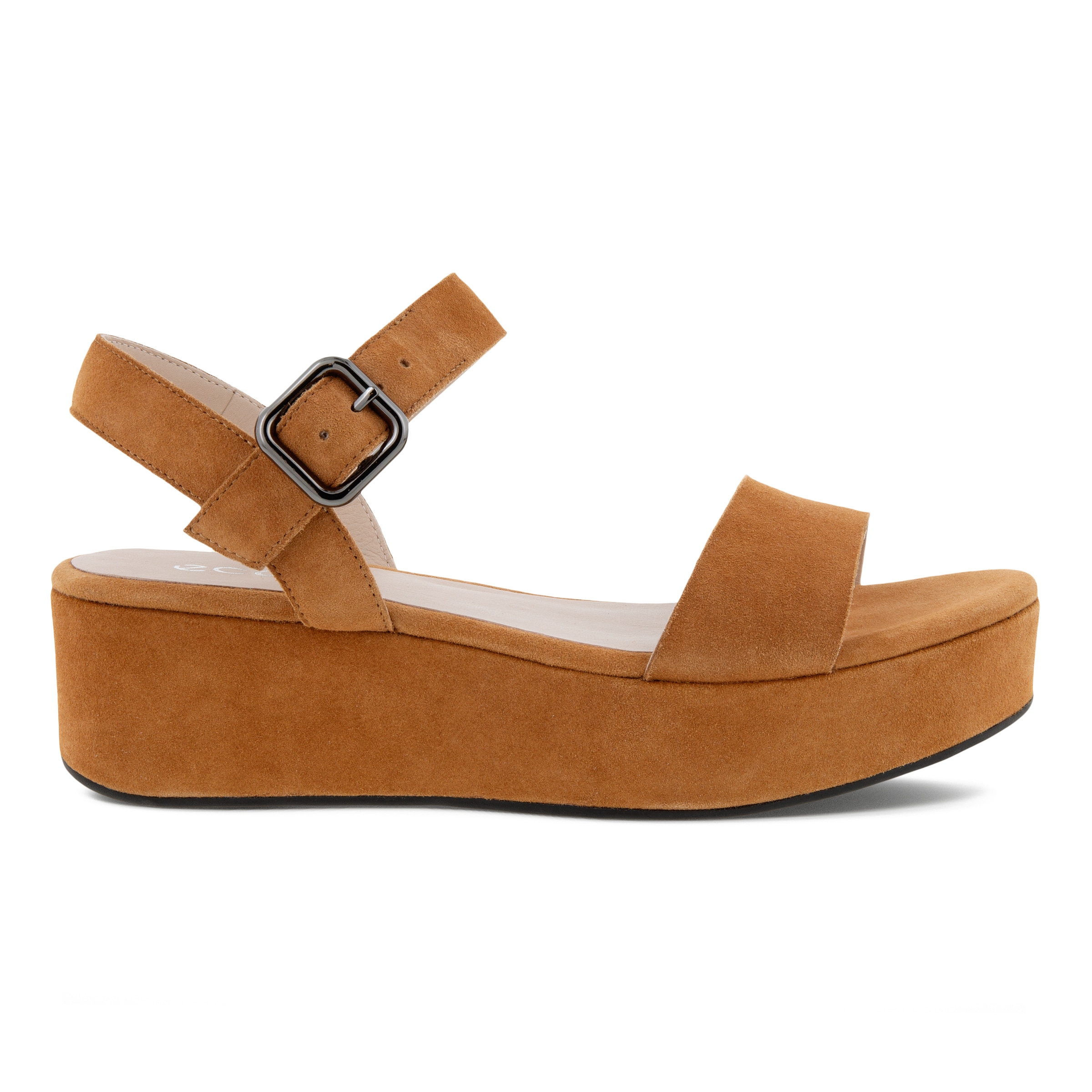 ECCO Elevate Plateau ウィメンズ スエードフラットサンダル - Brown - Outside