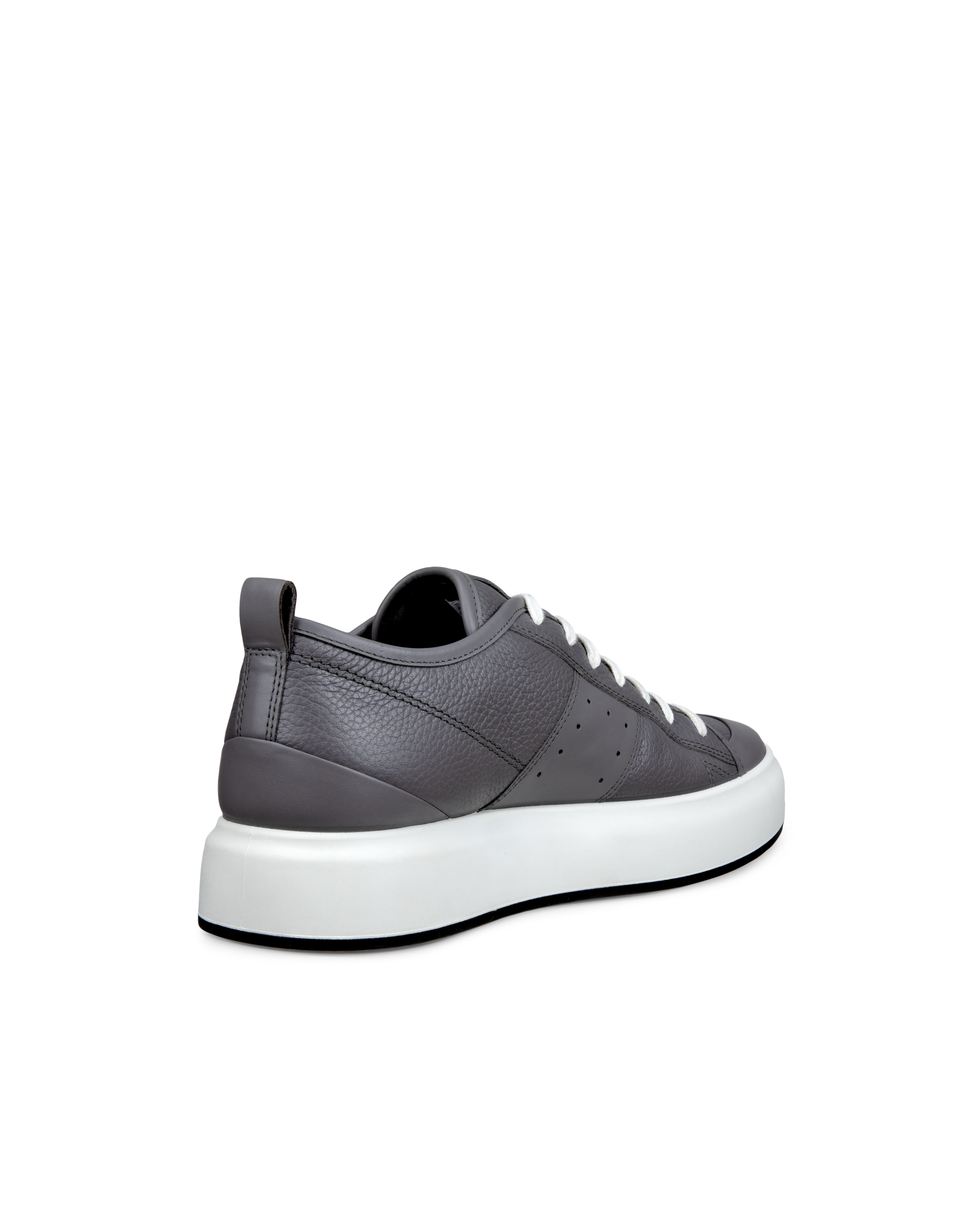 Men's ECCO® Street Ace Leather Sneaker - Grey - Back