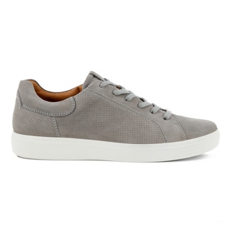 Men's ECCO® Soft 7 Nubuck Sneaker - Grey - Outside