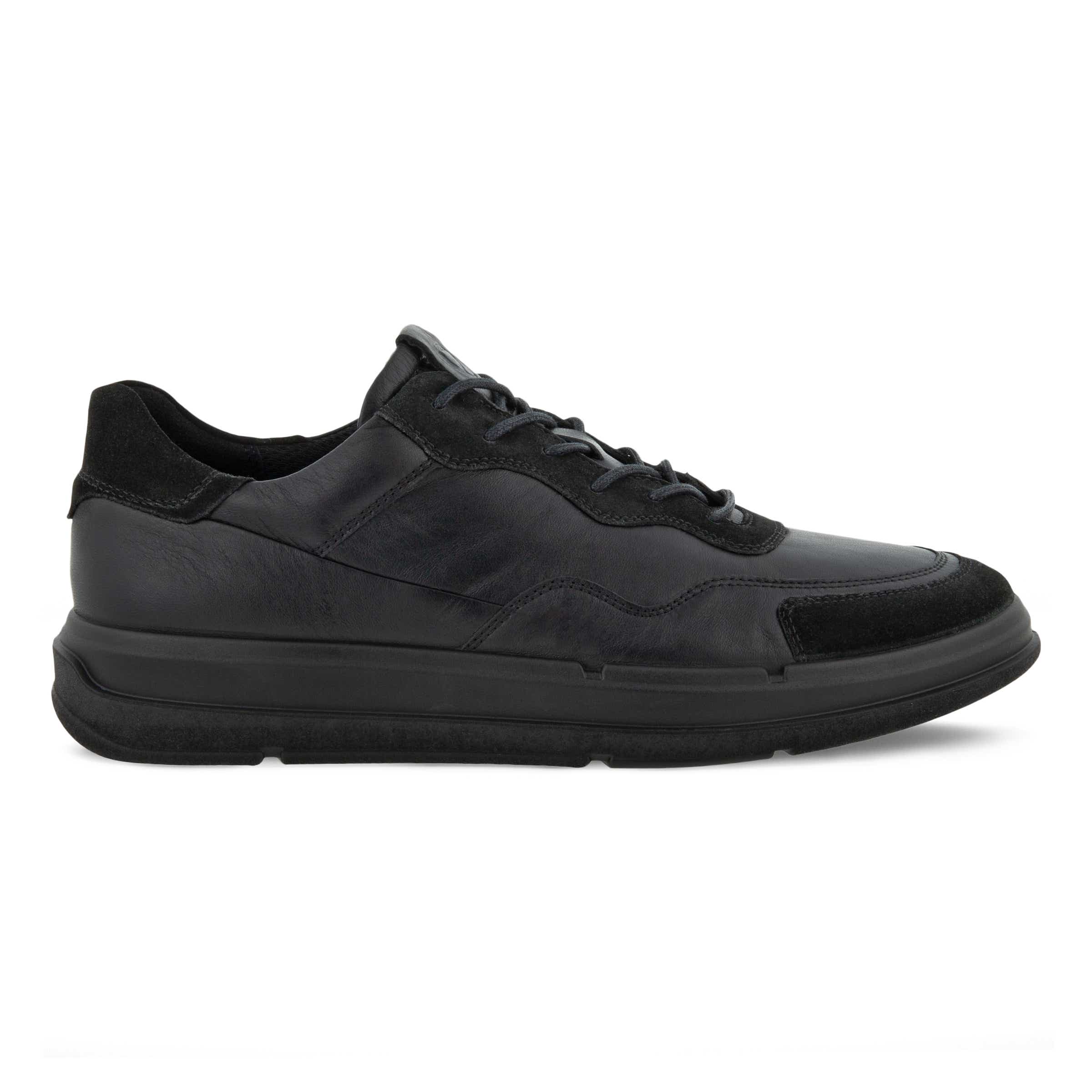 ECCO Soft X メンズ レザースニーカー - 黒 - Outside