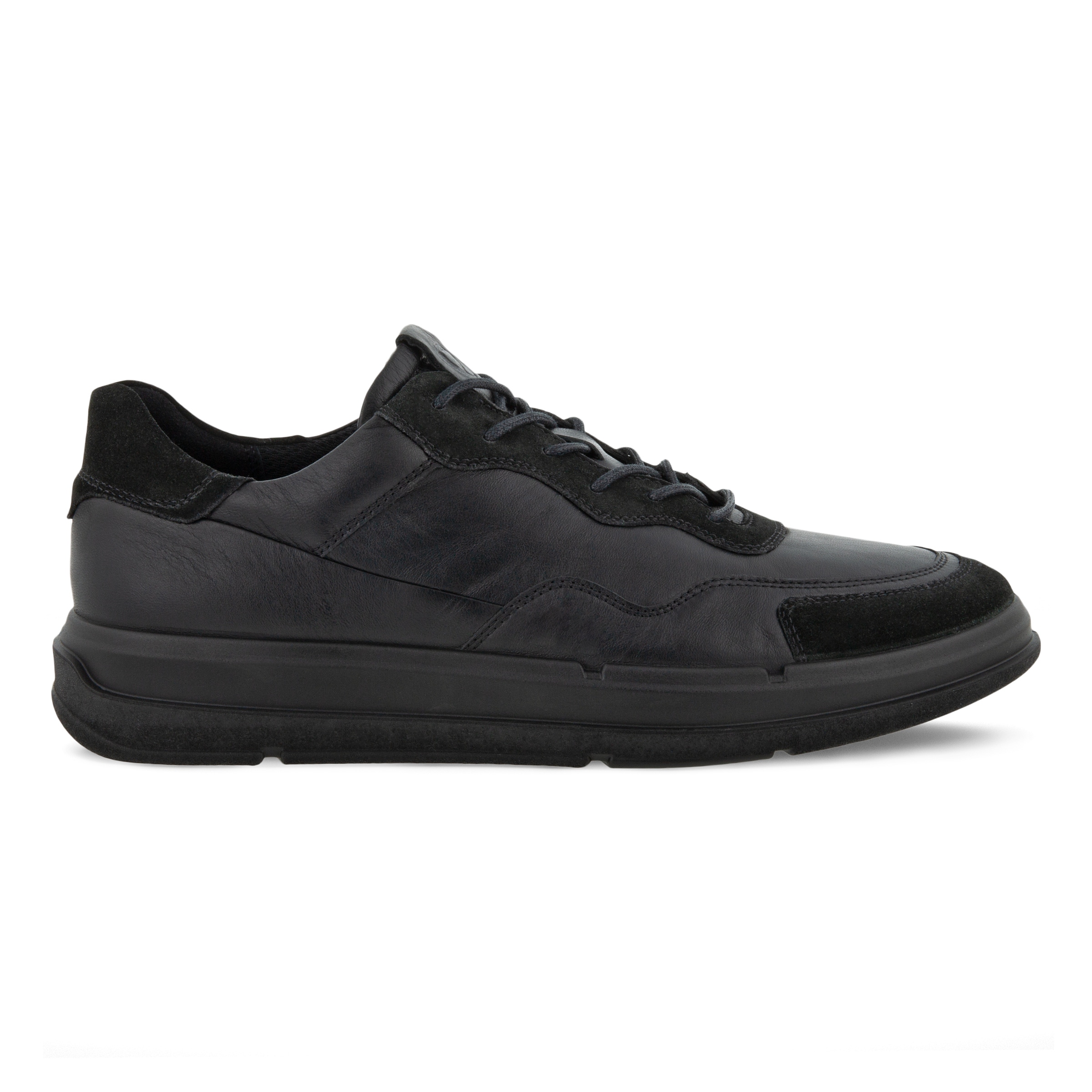 ECCO Soft X メンズ レザースニーカー - 黒 - Outside