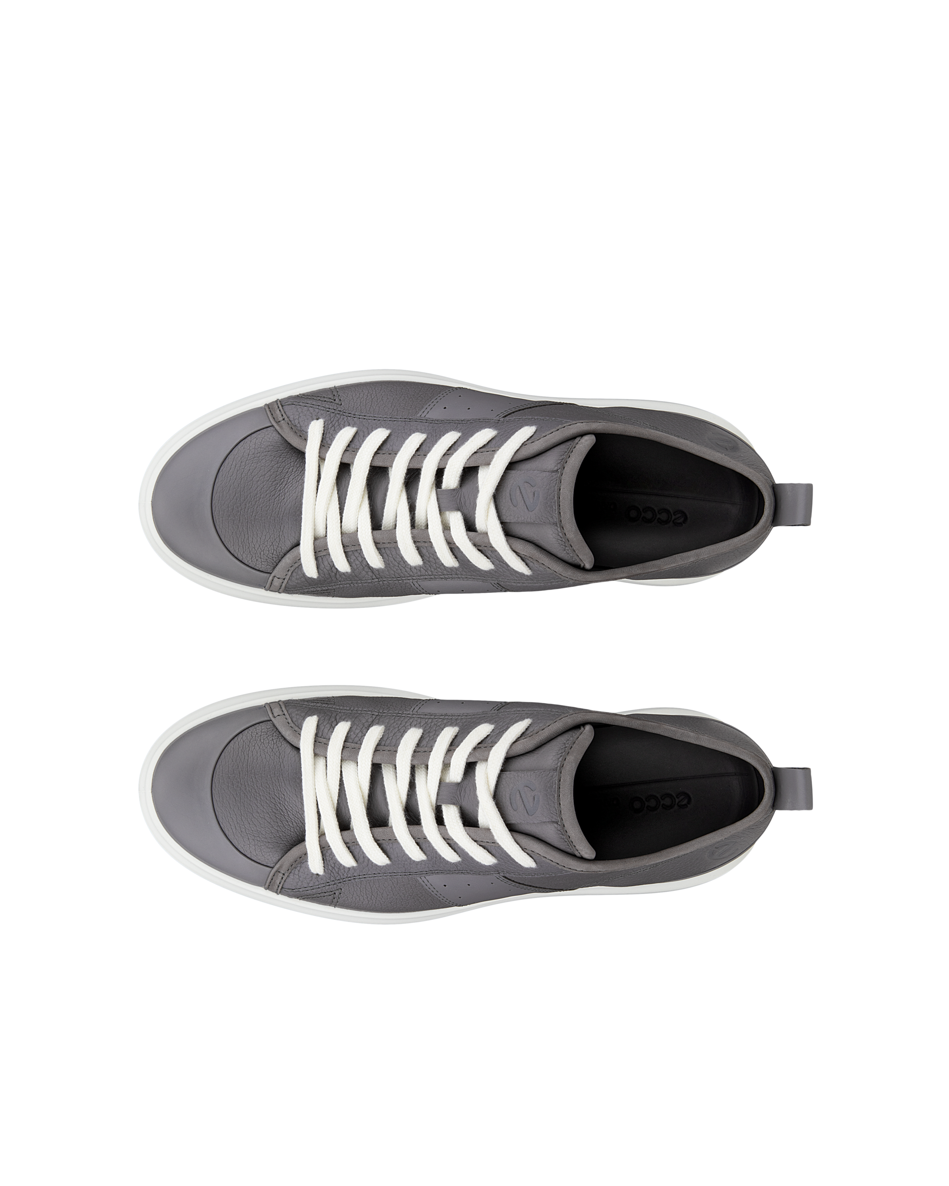 ECCO® Street Ace baskets en cuir pour homme - Gris - Top left pair