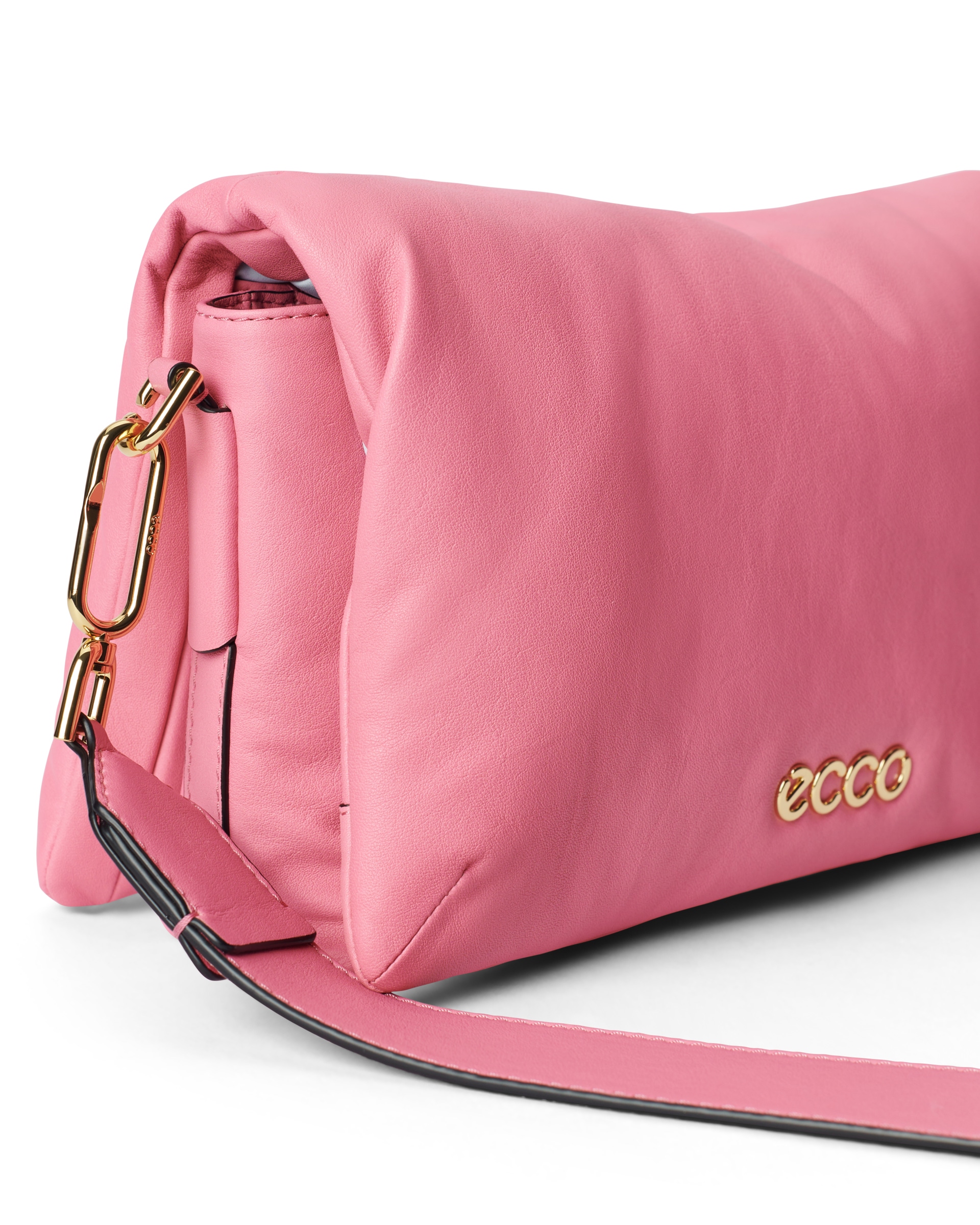 ECCO® Medium Soft Pebbled Pinch Leather Shoulder Bag | Pink