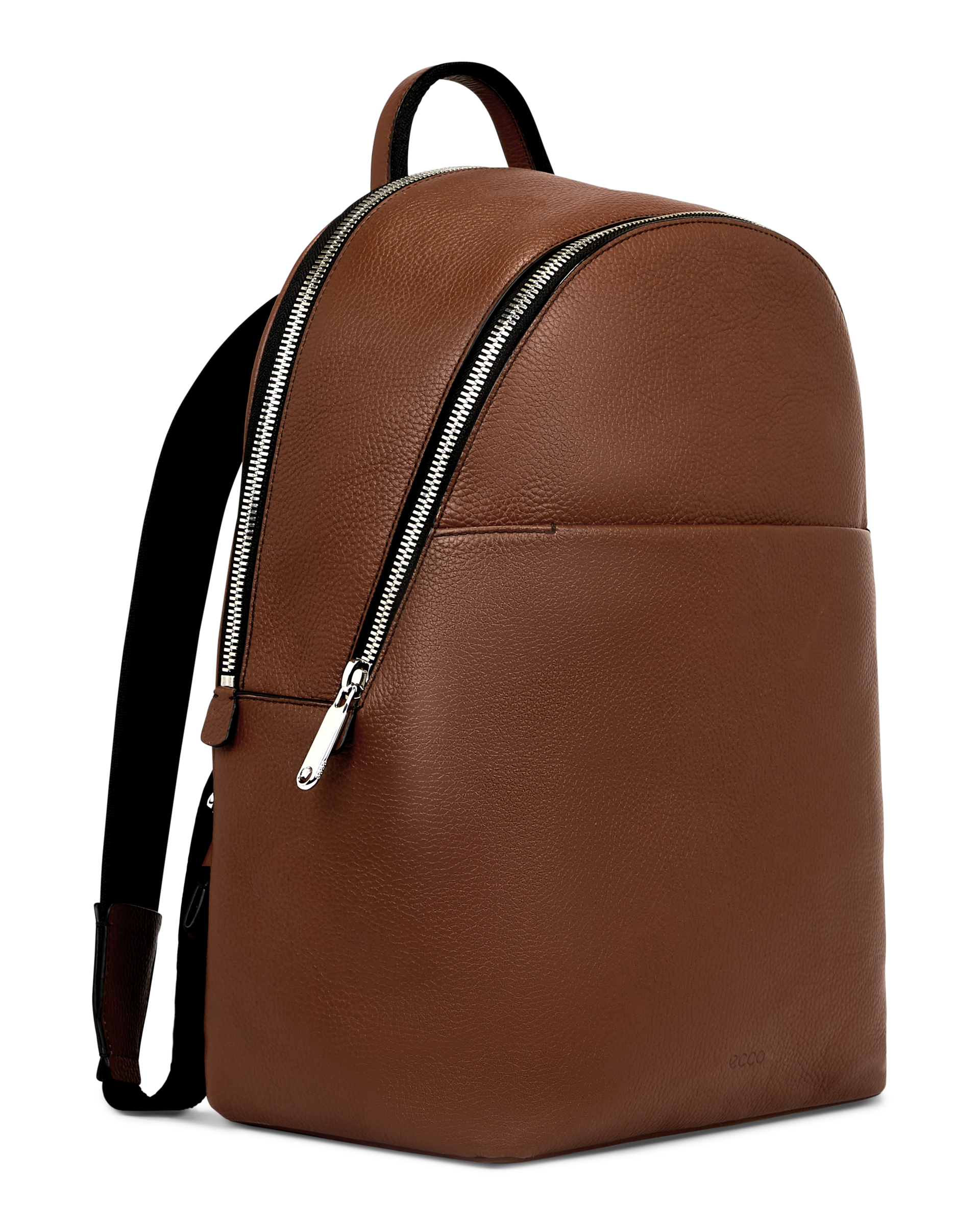 ECCO® Round Pack Pebbled Leather Backpack - Brown - Main