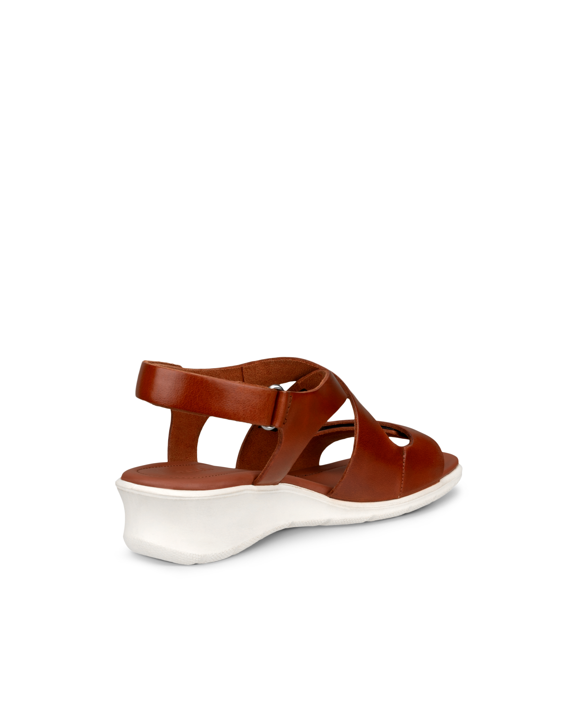 Women's ECCO® Felicia Nubuck Wedge Sandal - Brown - Back