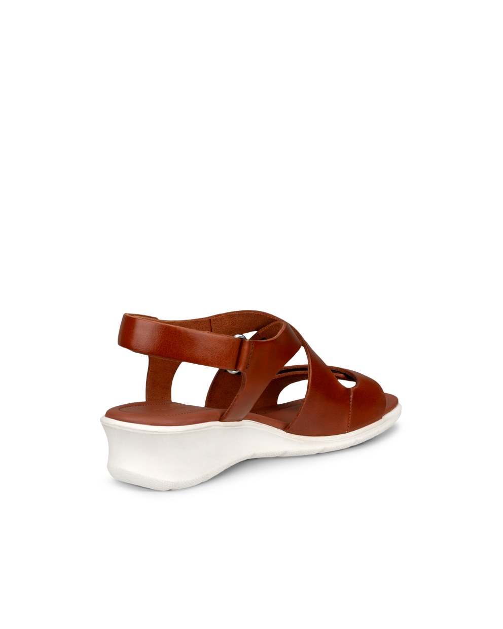 Women's ECCO® Felicia Nubuck Wedge Sandal - Brown - Back