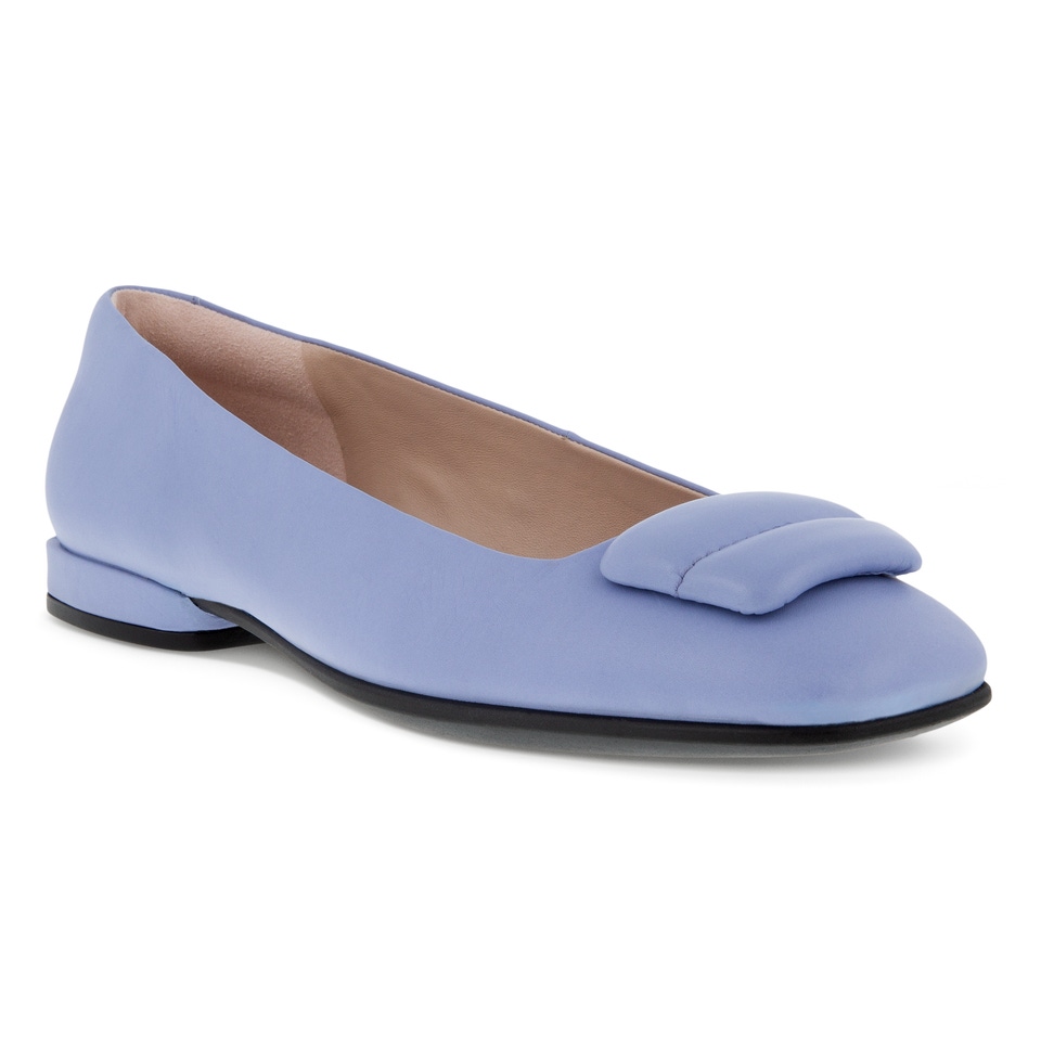 ECCO Women s Anine Squared Ballet Flats With Padded Ornament Blue