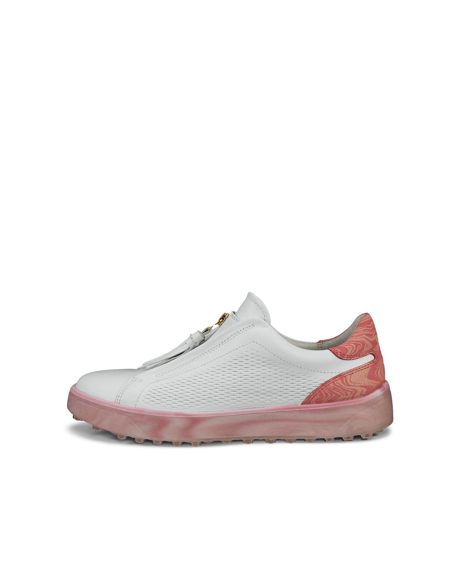 Women's ECCO® Golf Tray Leather Golf Shoe - White - Outside