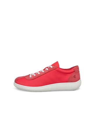 ECCO® Soft Zero baskets en cuir pour femme - Rouge - Outside