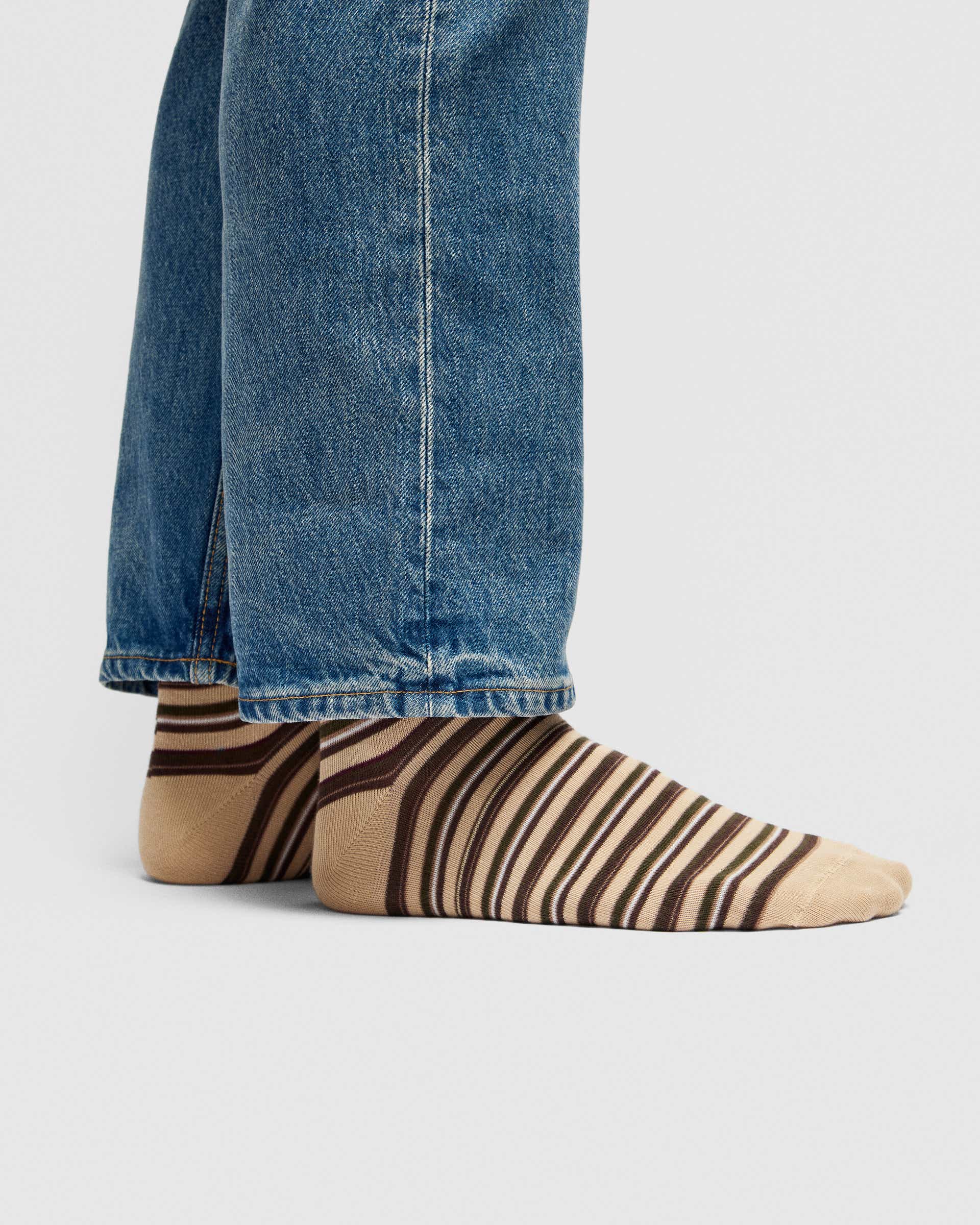 ECCO CLASSIC STRIPE MID-CUT SOCKS - Blue - Lifestyle image-1