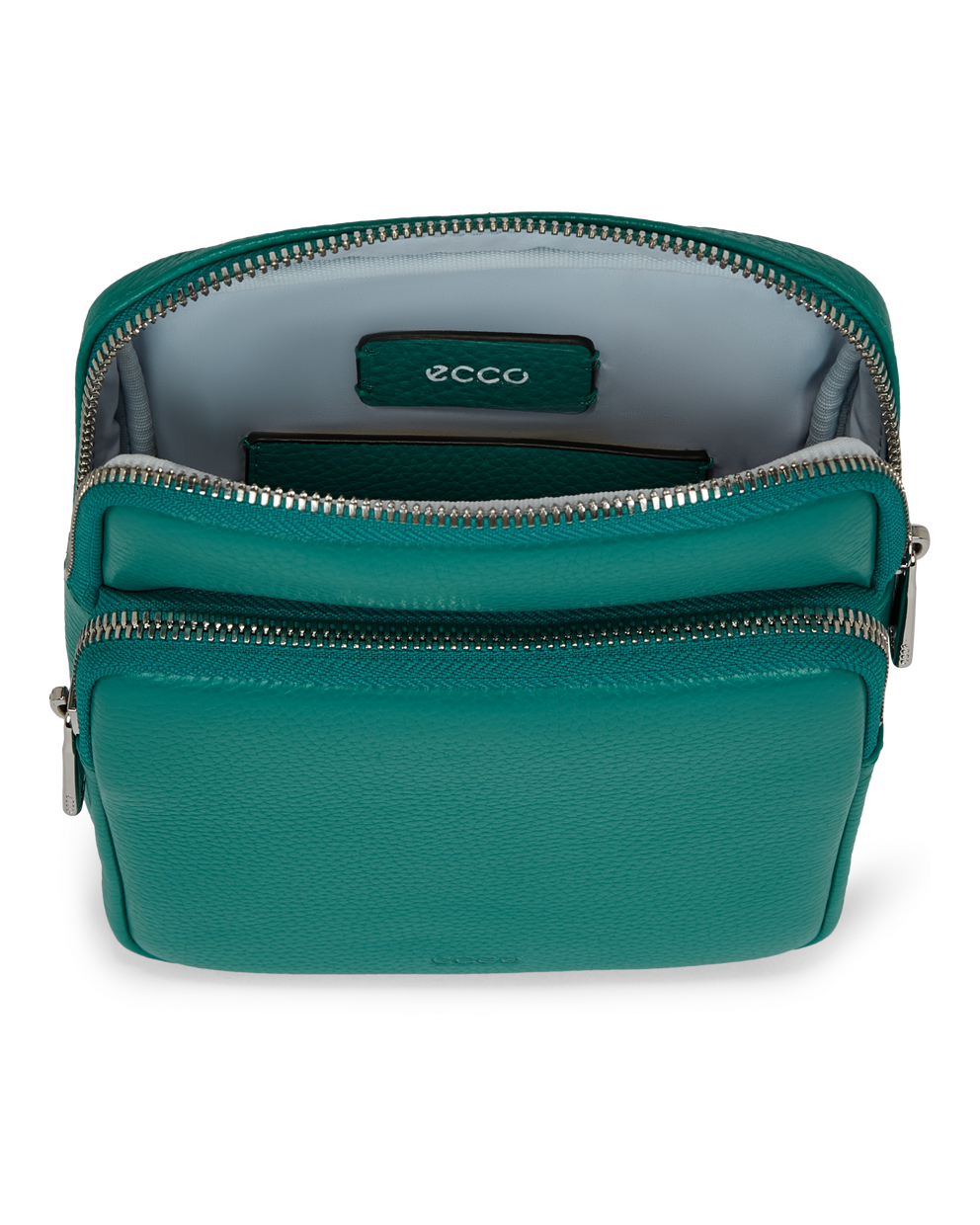 ECCO® Flat Pouch Leather Crossbody Bag - Green - Inside