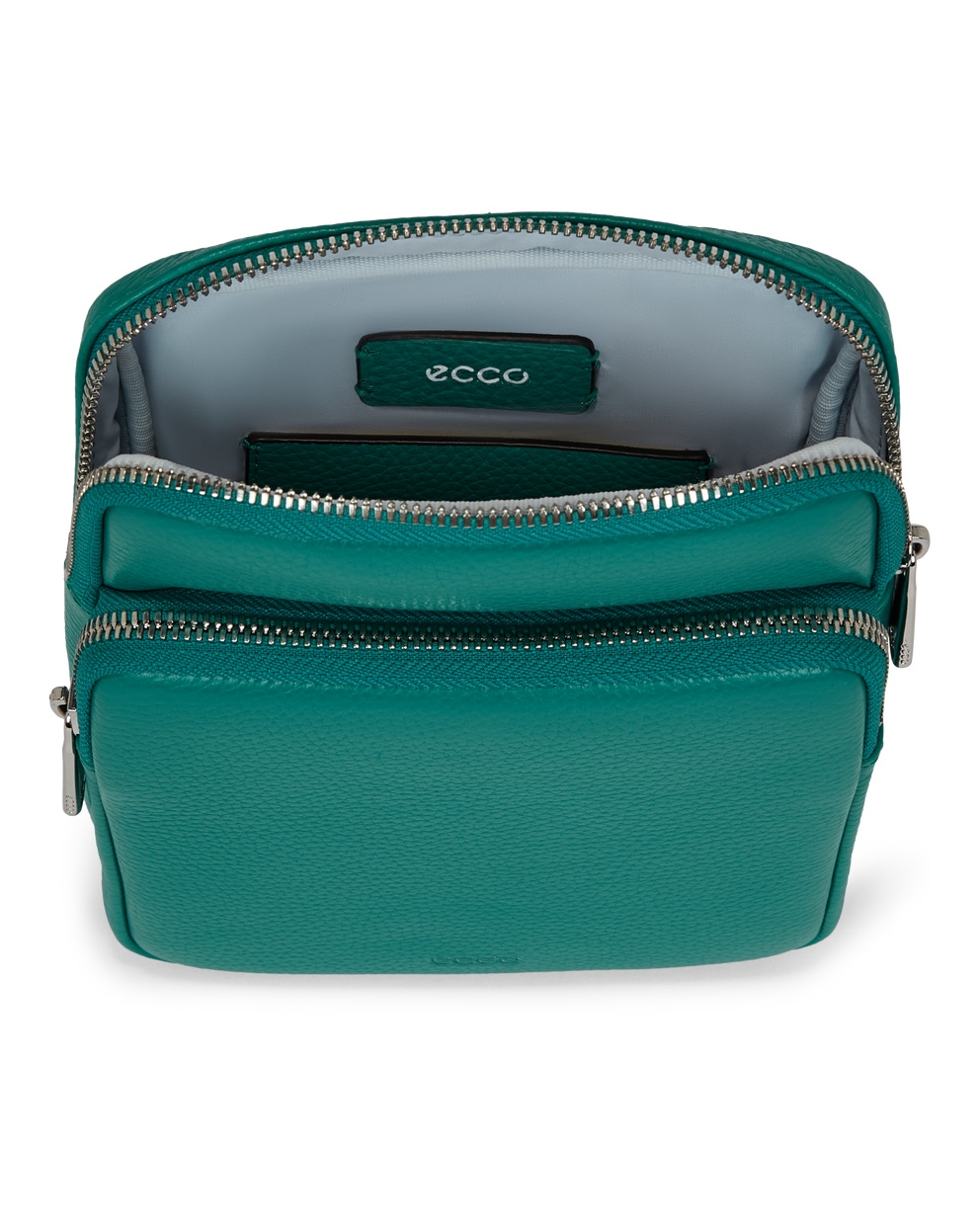 ECCO® Flat Pouch Leather Crossbody Bag - Green - Inside