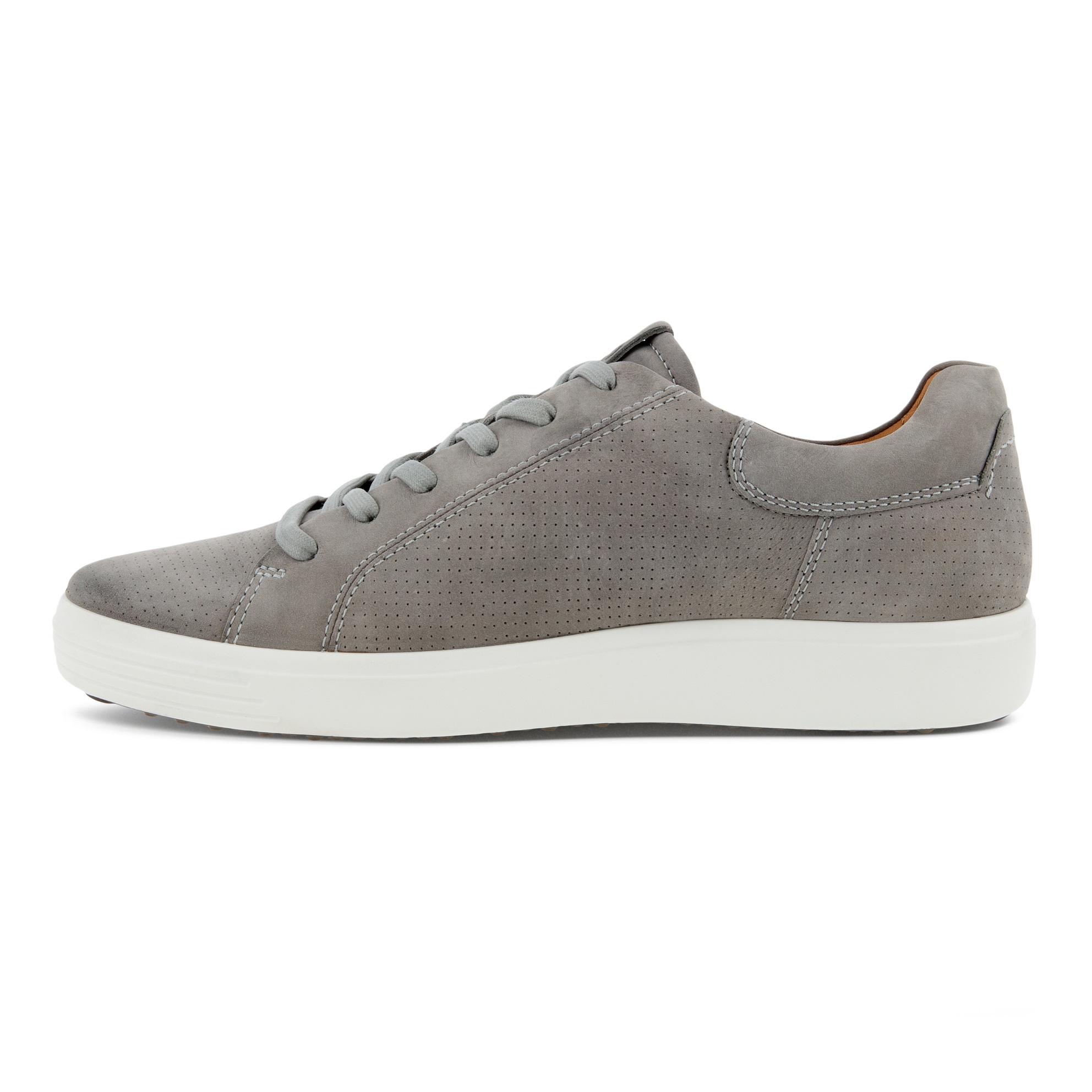 Men's ECCO® Soft 7 Nubuck Sneaker - Grey - Inside