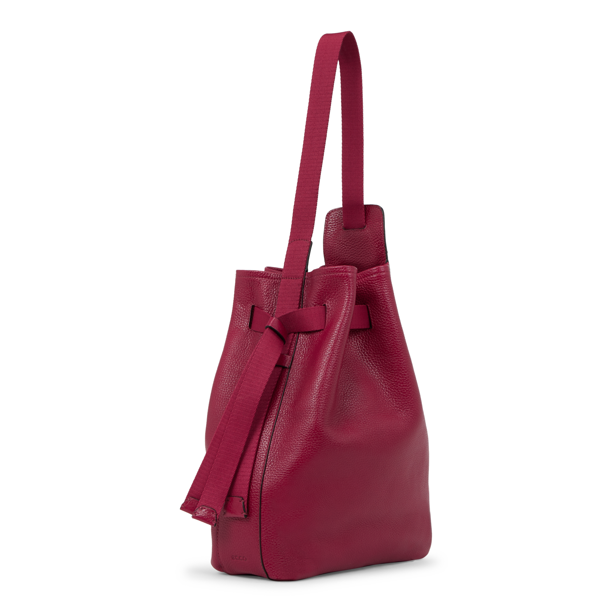 ECCO® Sail Bag Compact Wet Leather Shoulder Bag - Red - Main