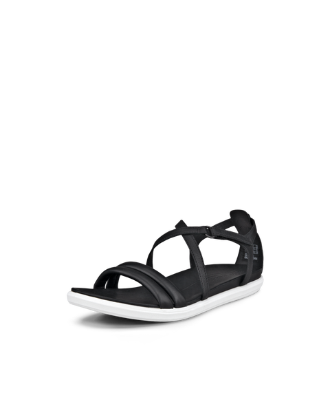Women's ECCO® Simpil Leather Flat Sandal | Black