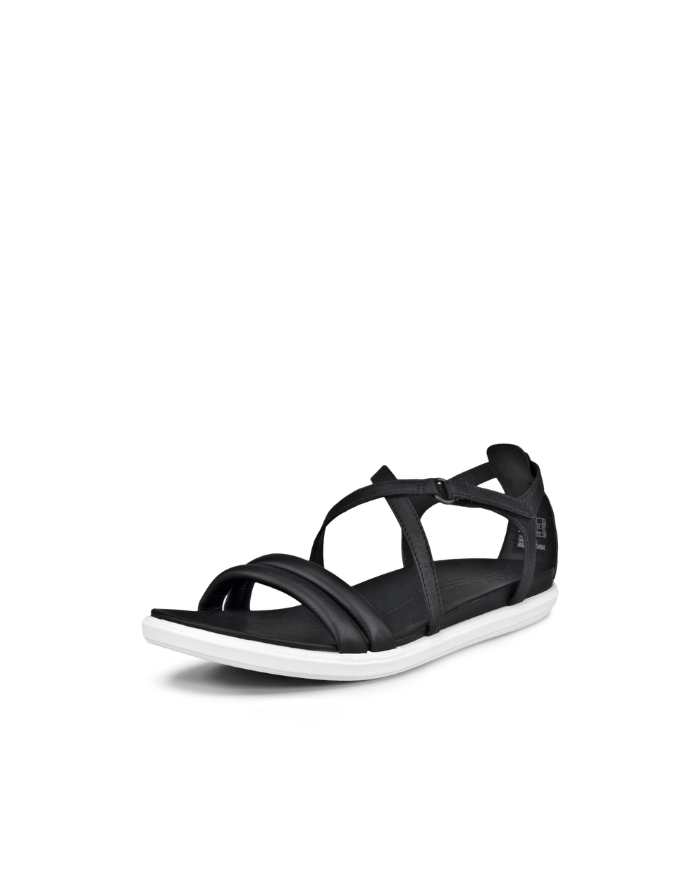 Women's ECCO® Simpil Leather Flat Sandal - Black - Main