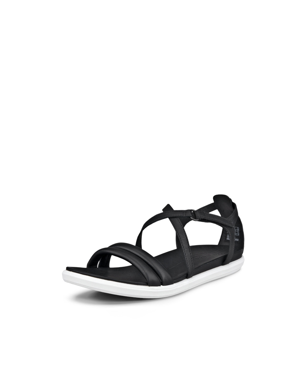 Women's ECCO® Simpil Leather Flat Sandal - Black - Main