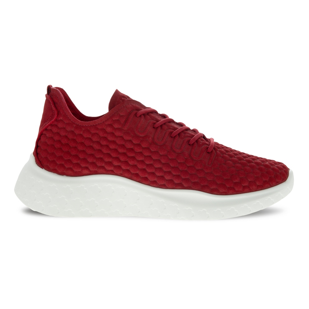 Women's ECCO® Therap Nubuck Sneaker - Red - Outside