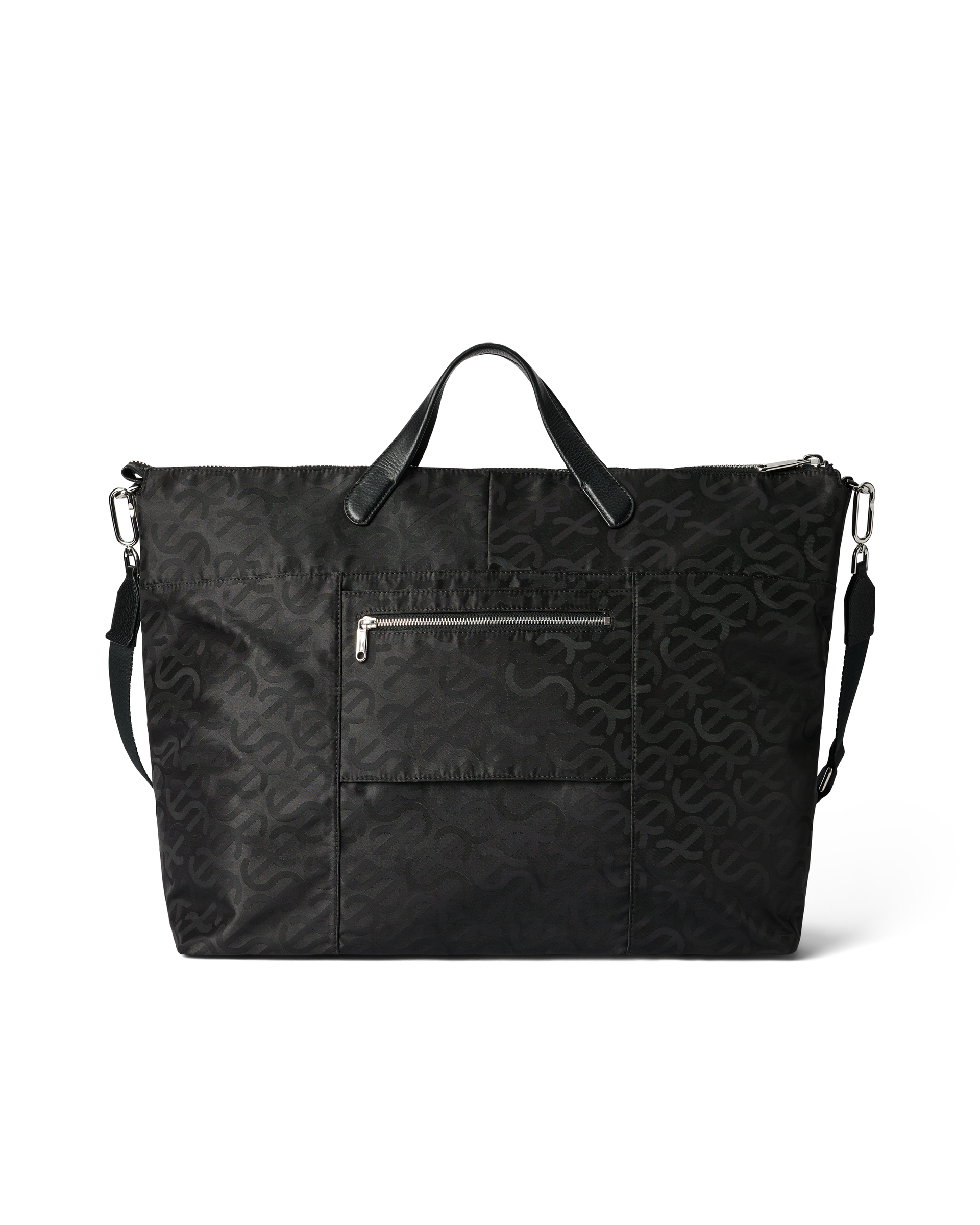 ECCO® Weekender Jacquard Wave Leather Tote Bag - Black - Back