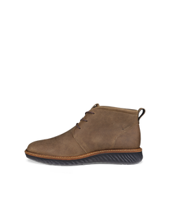 ECCO Men ST. 1 Hybrid Waterproof Chukka Boot - Brown - Outside