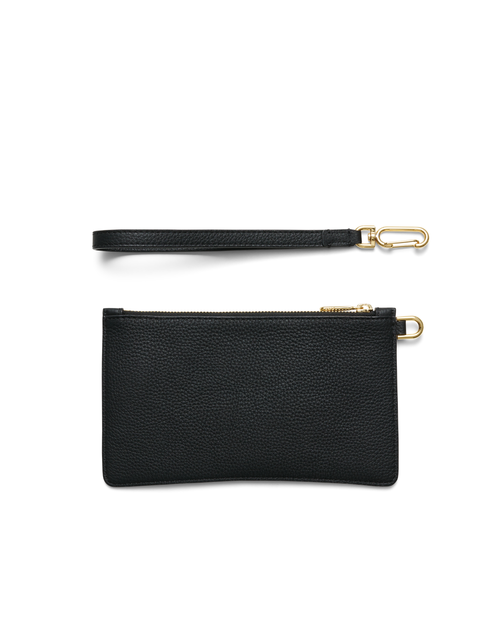 Women's ECCO® Wristlet Pebbled Leather Pouch Bag - Black - Back