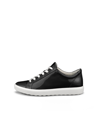 Women's ECCO® Soft 7 Mono 2.0 Leather Sneaker - Black - Outside