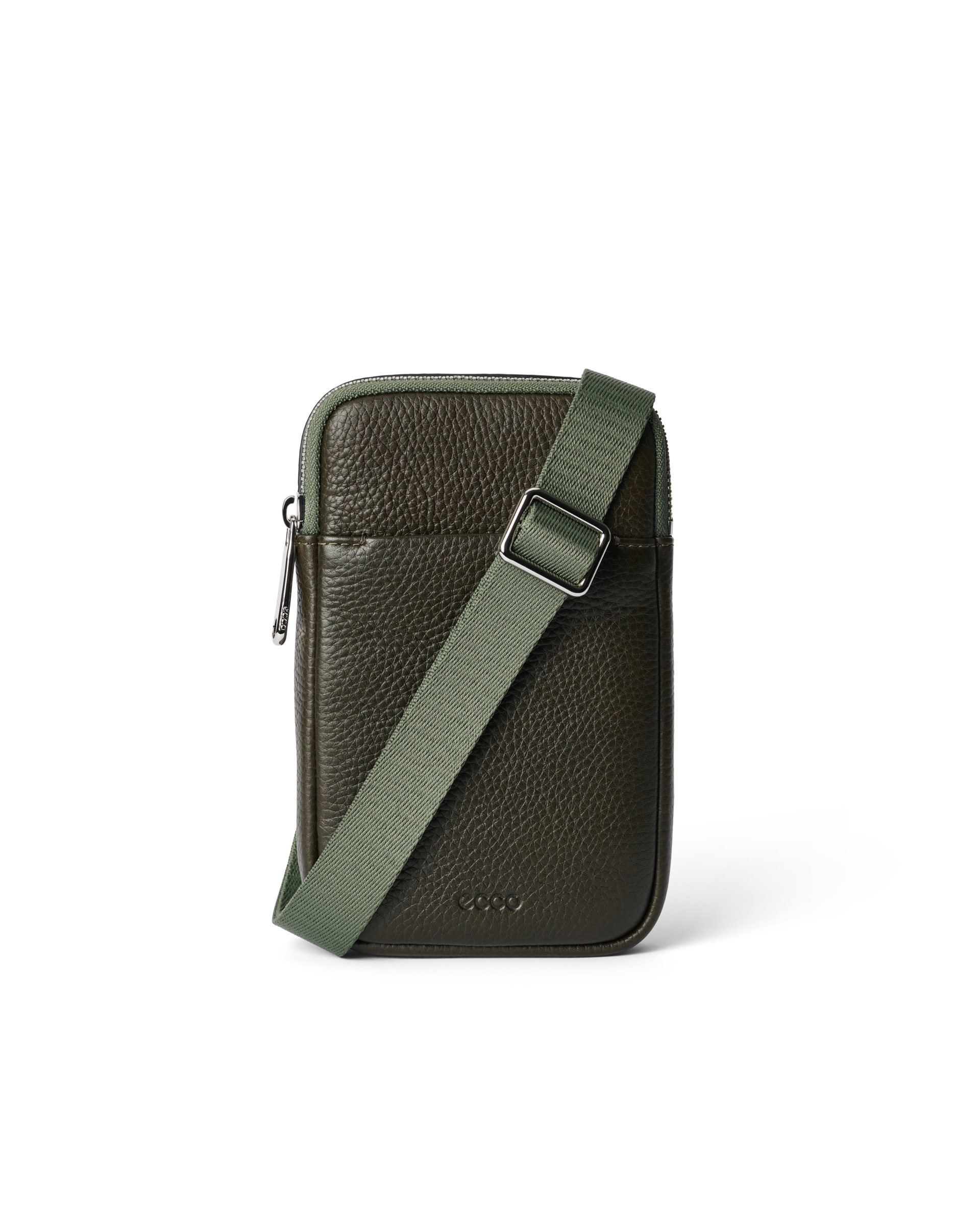 ECCO® Phone Carry Pebbled Leather Phone Bag - Green - Main