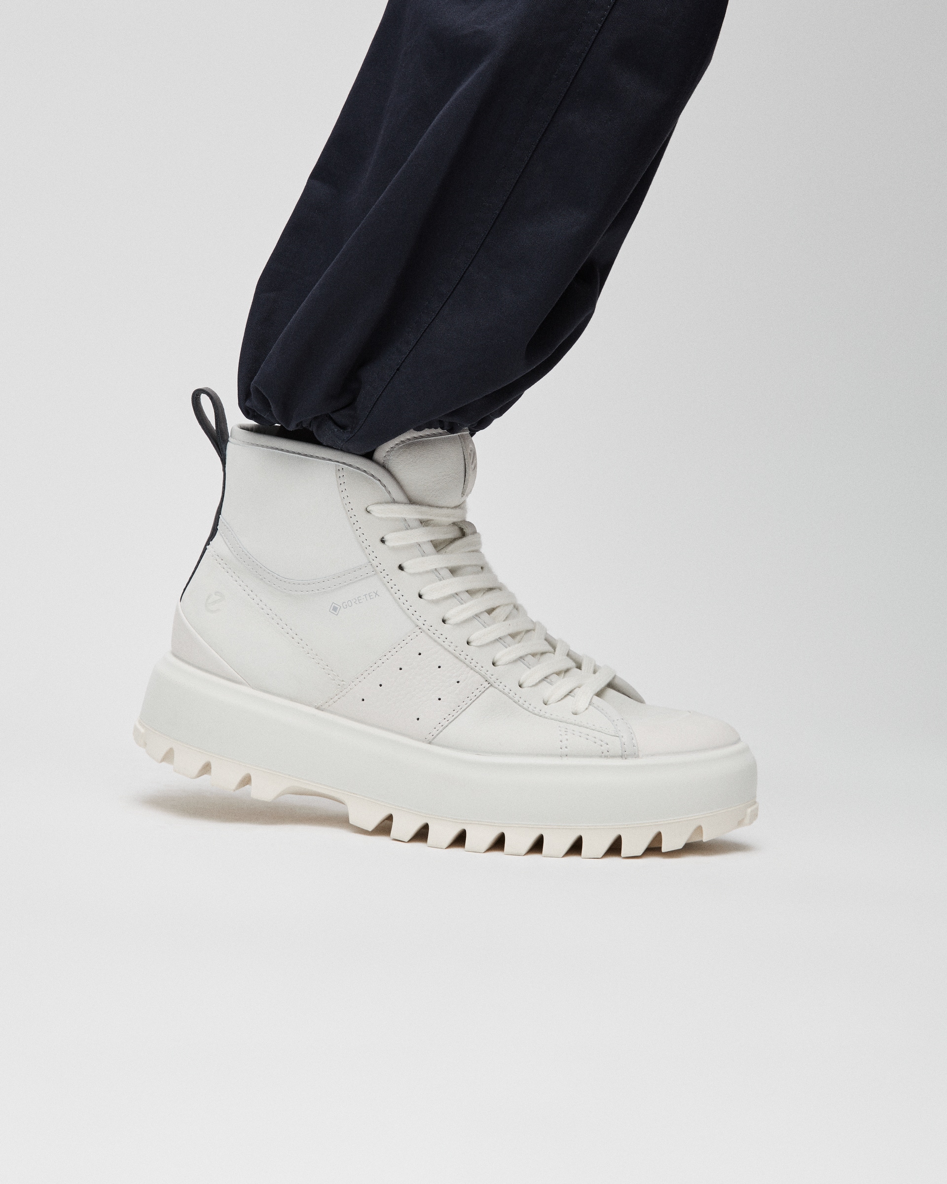 ECCO STREET ACE RUGGED WOMEN'S HIGH-TOP SNEAKER - White - Lifestyle image-1