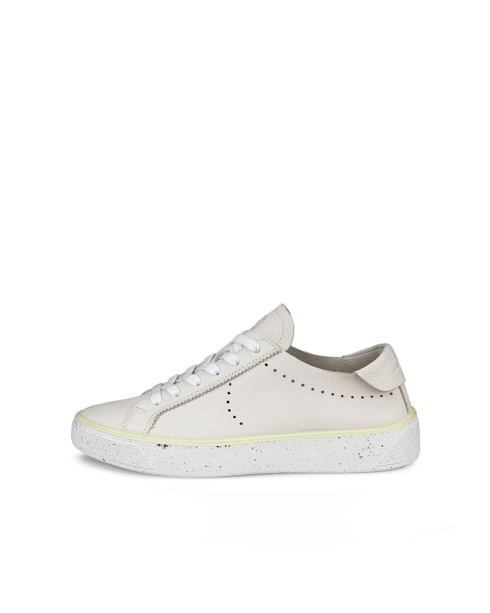 Women's ECCO® Street Tray Leather Sneaker - White - Outside