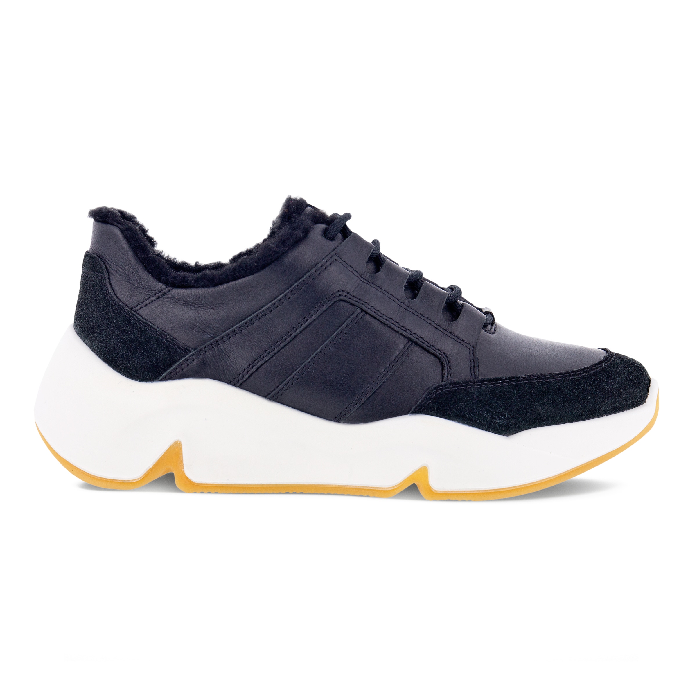 ECCO Chunky Sneaker ウィメンズ レザープラットフォームスニーカー - ブラック - Outside