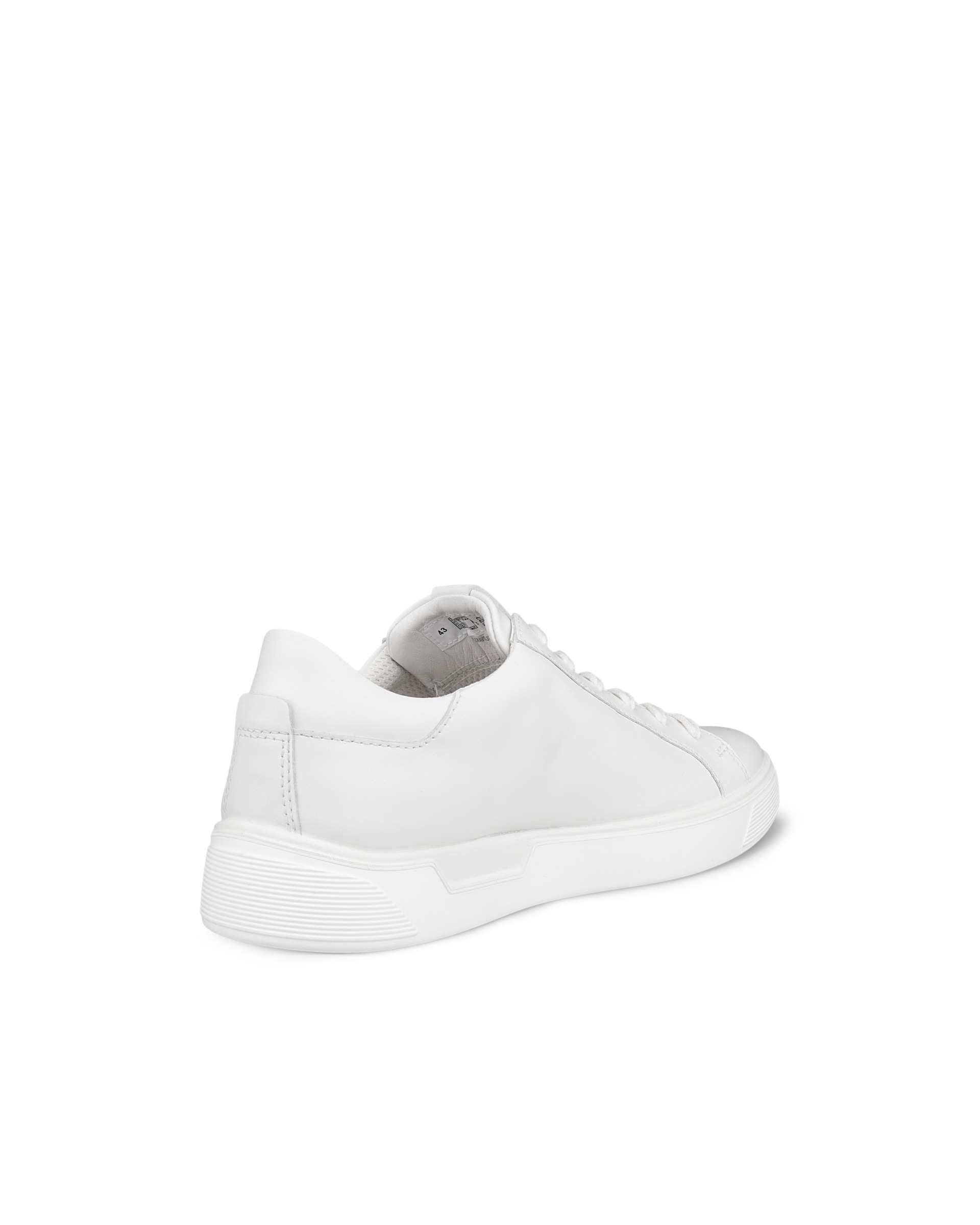 Men's ECCO® Street Tray Leather Sneaker - White - Back