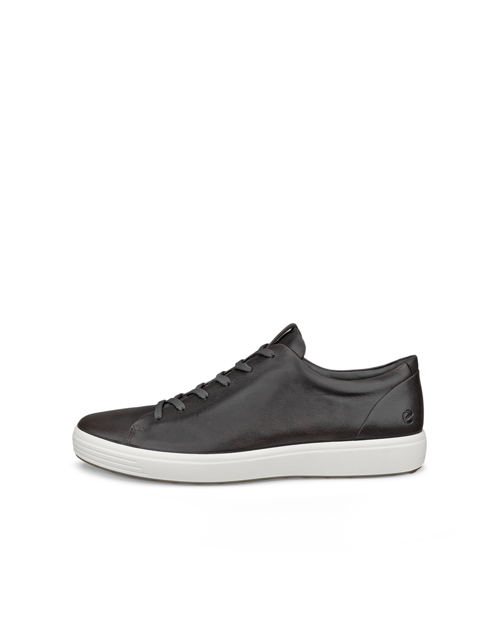 Men's ECCO® Soft 7 Leather Lace-Up Shoe - Grey - Outside