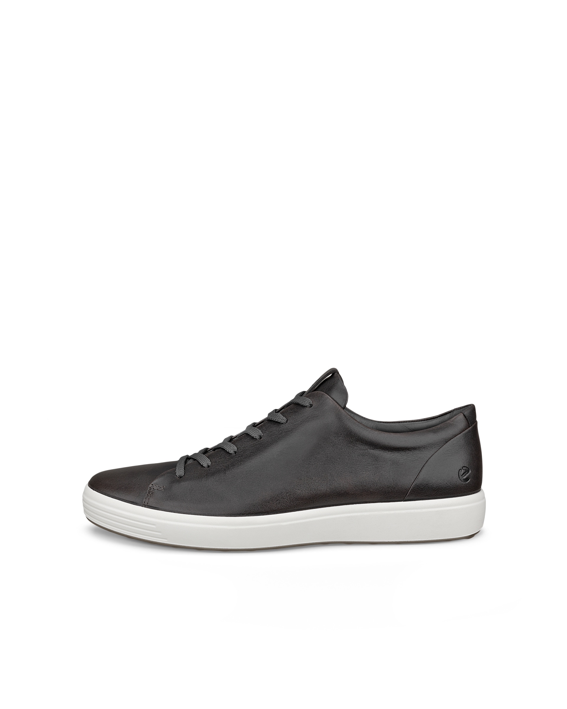 Men's ECCO® Soft 7 Leather Lace-Up Shoe - Grey - Outside