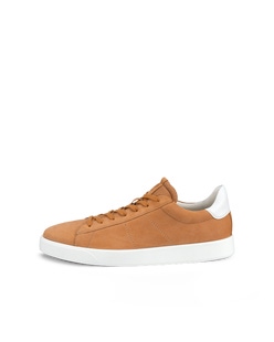 Men's ECCO® Street Lite Leather Sneaker - Brown - Outside