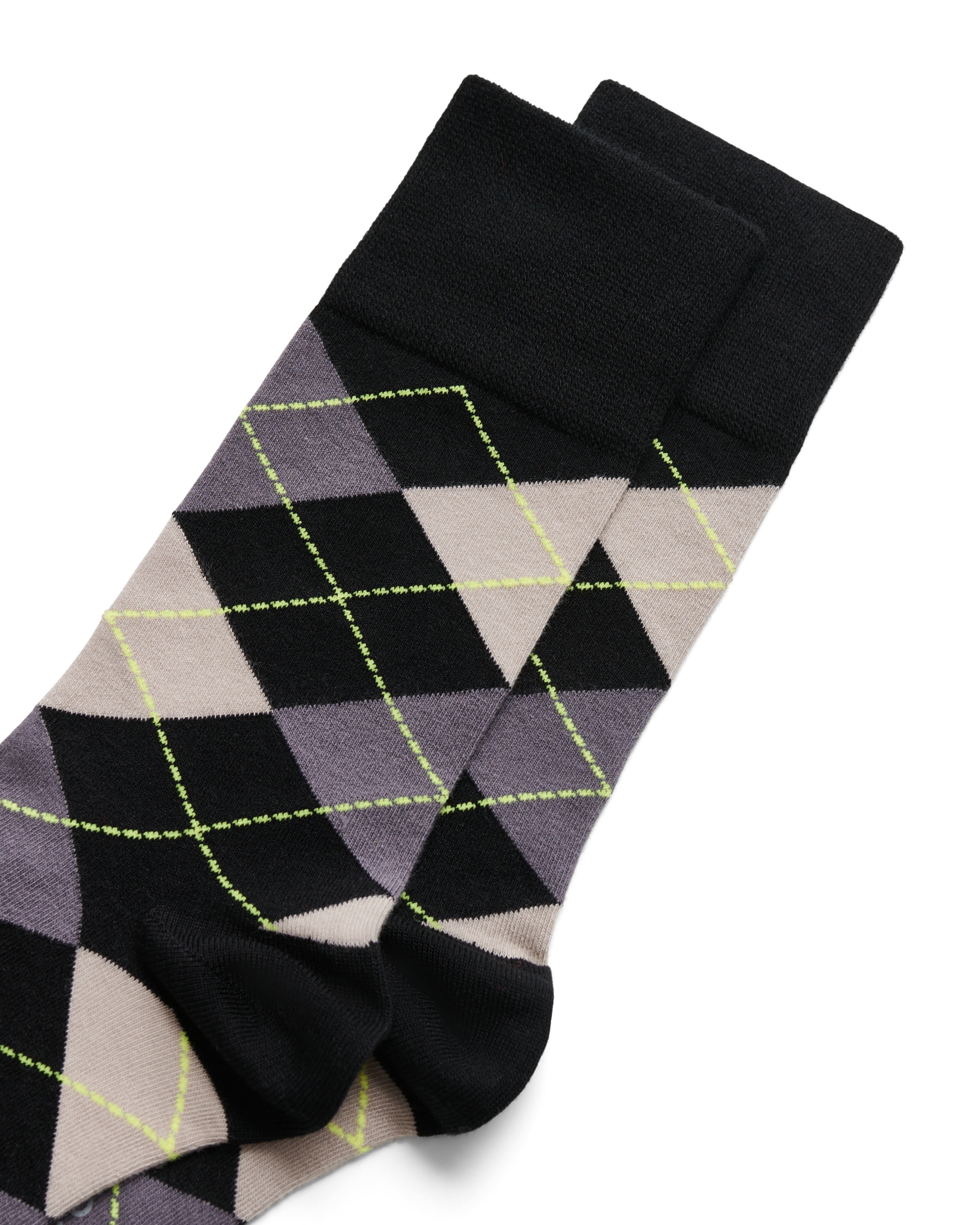 ECCO CLASSIC ARGYLE MEN'S MID-CUT SOCK - Black - Detail-1