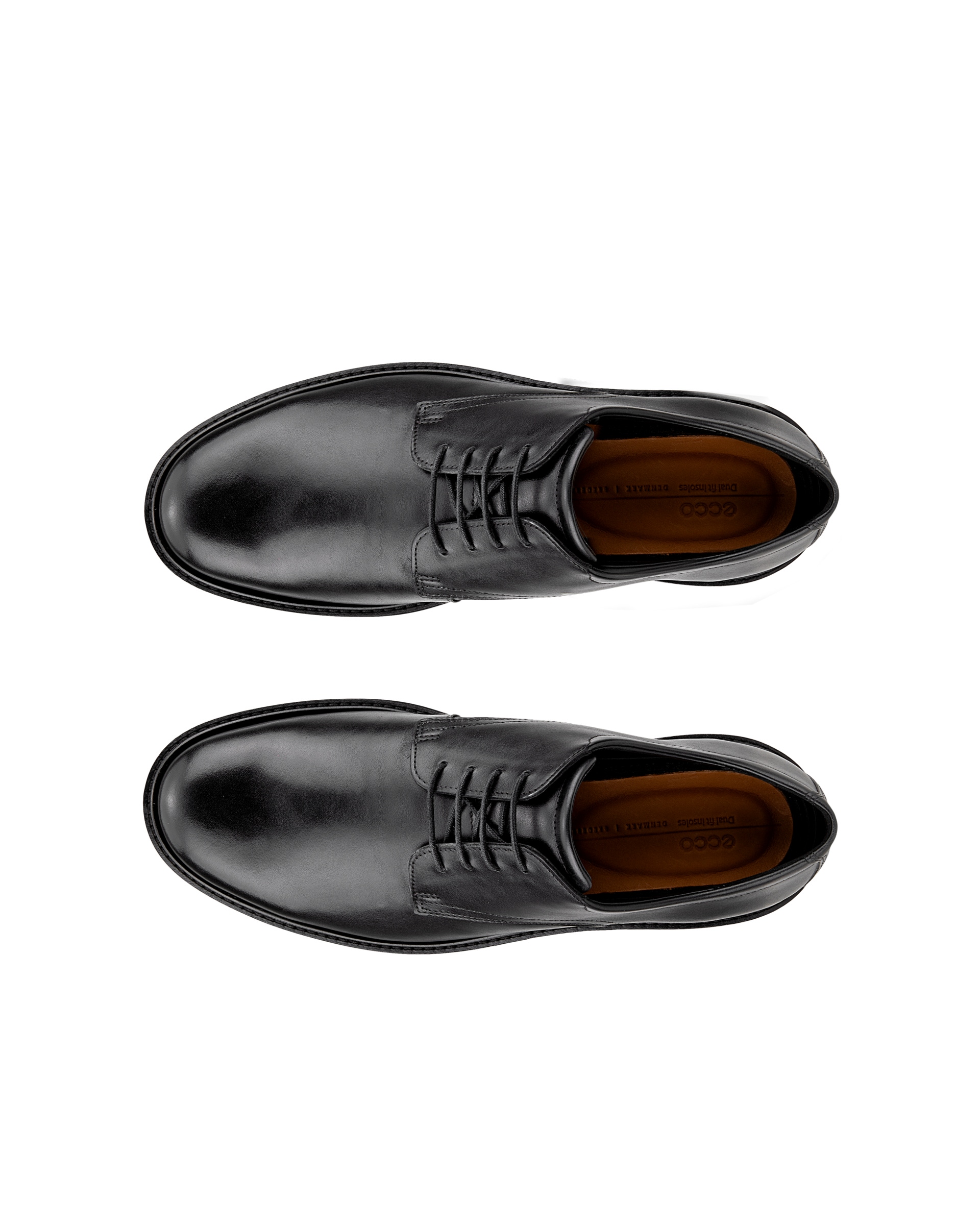 Men's ECCO® Metropole London Leather Derby Shoe - Black - Top left pair