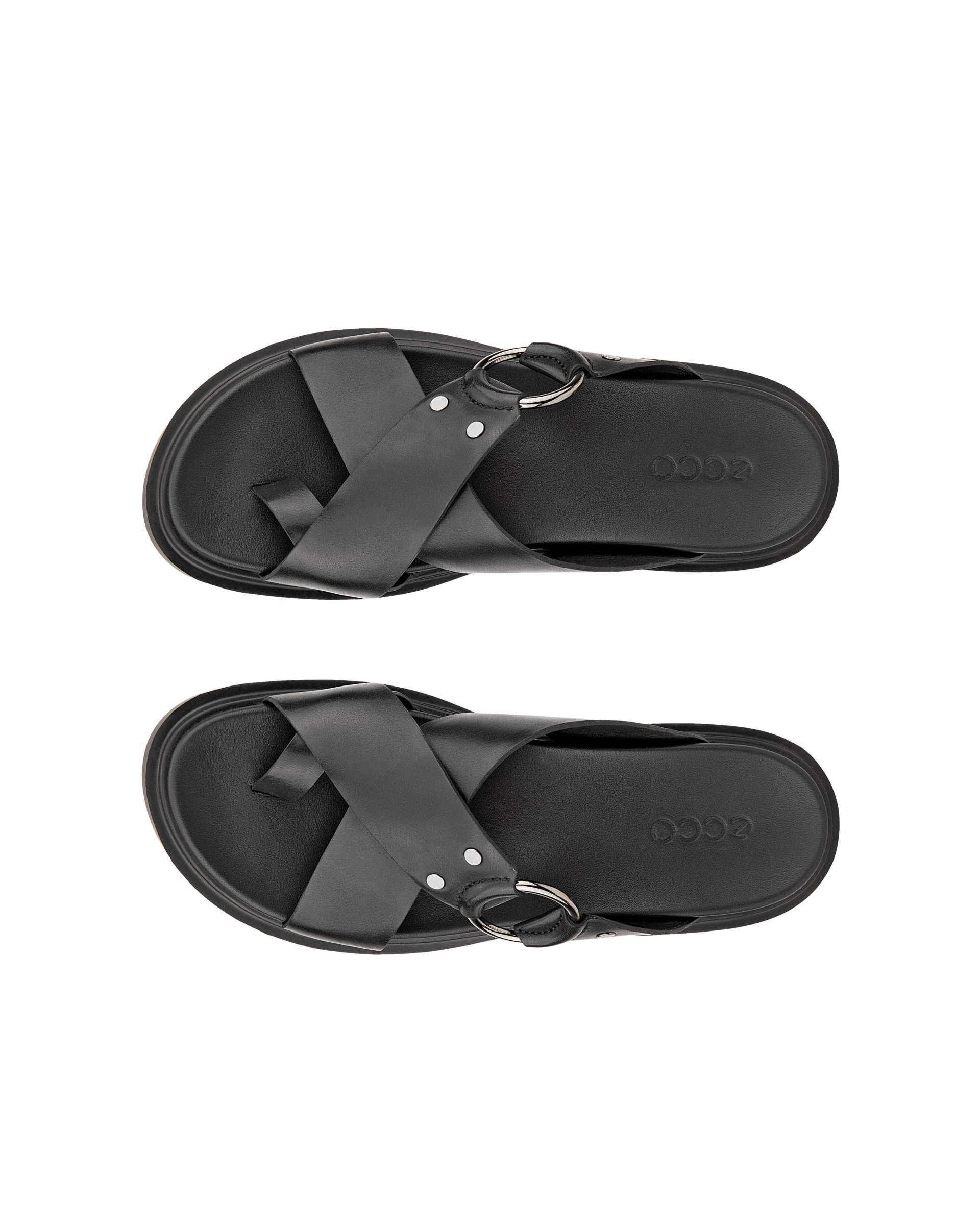 Women's ECCO® Metropole Seoul Leather Ring Sandal | Black