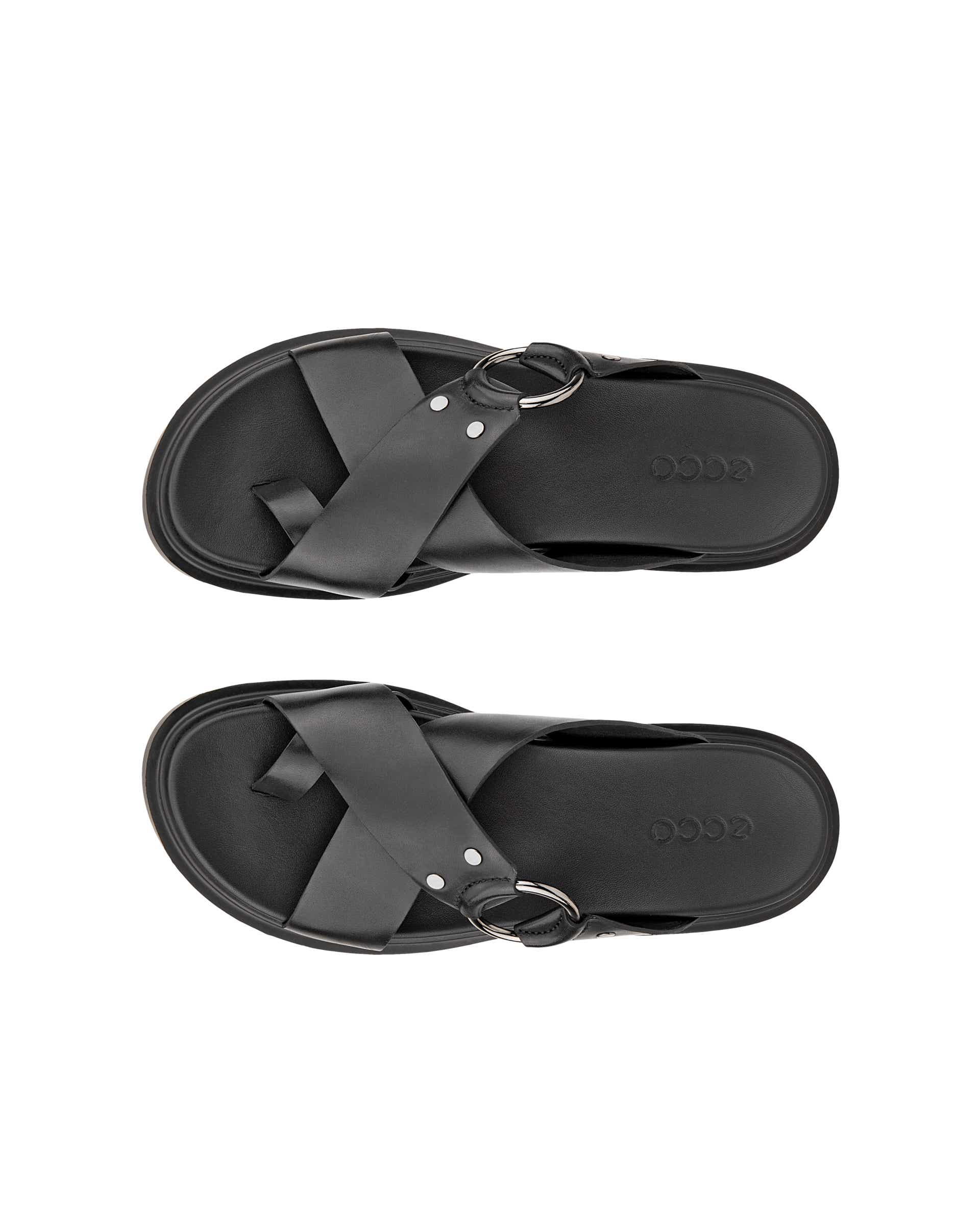 Women's ECCO® Metropole Seoul Leather Ring Sandal | Black
