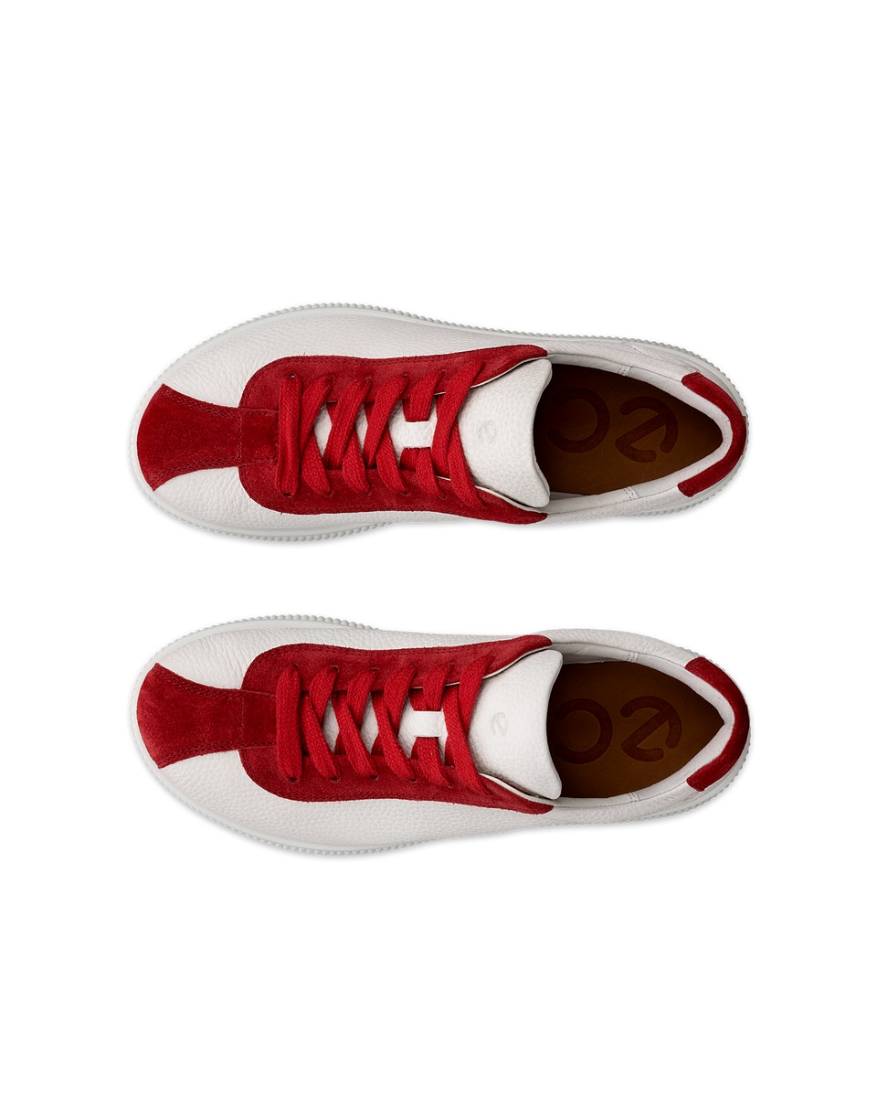 Women s ECCO Soft Zero Leather Sneaker Red