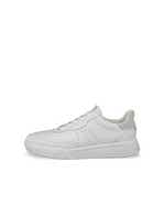 Men's ECCO® Street Court Leather Sneaker - White - Outside