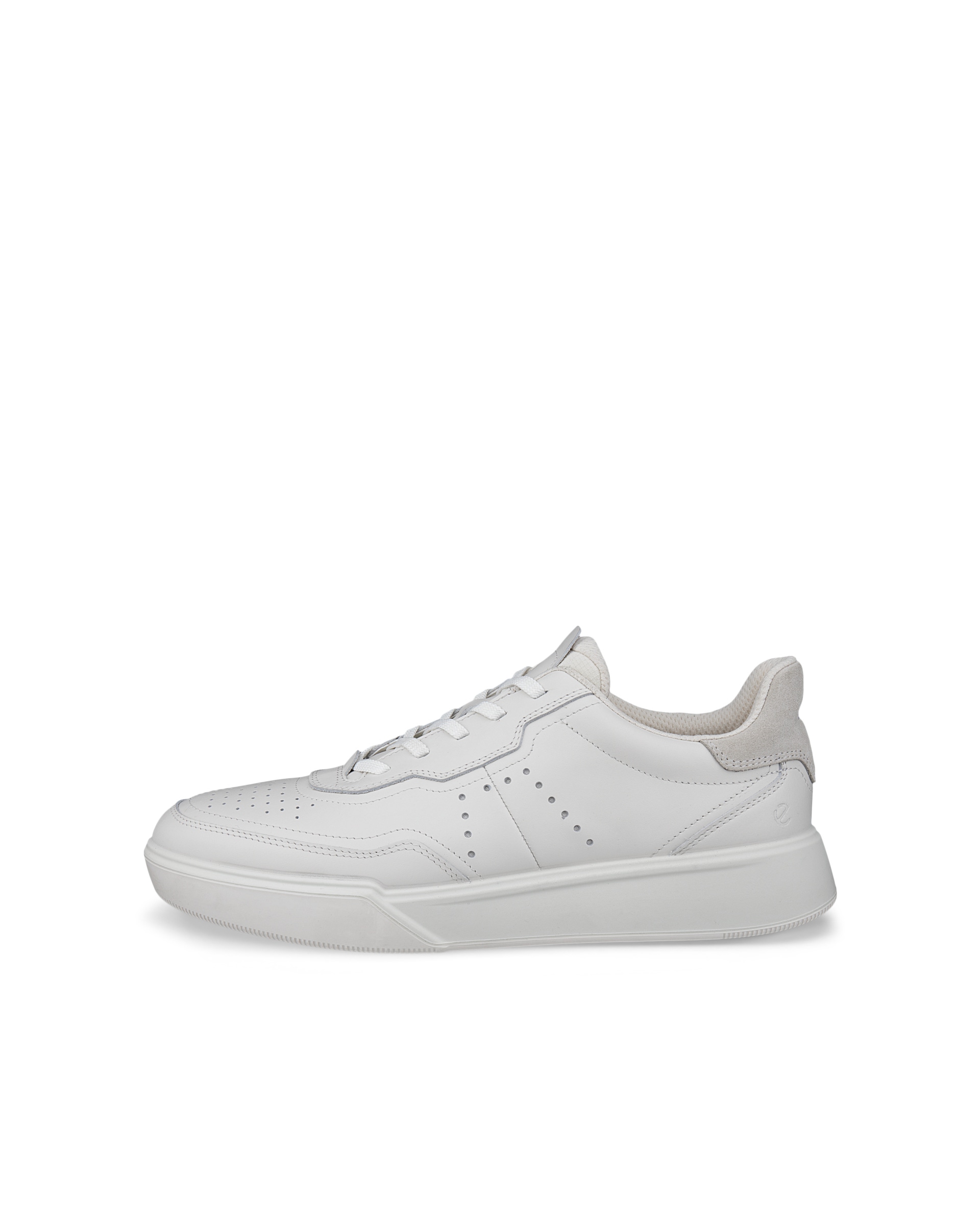 Men's ECCO® Street Court Leather Sneaker - White - Outside