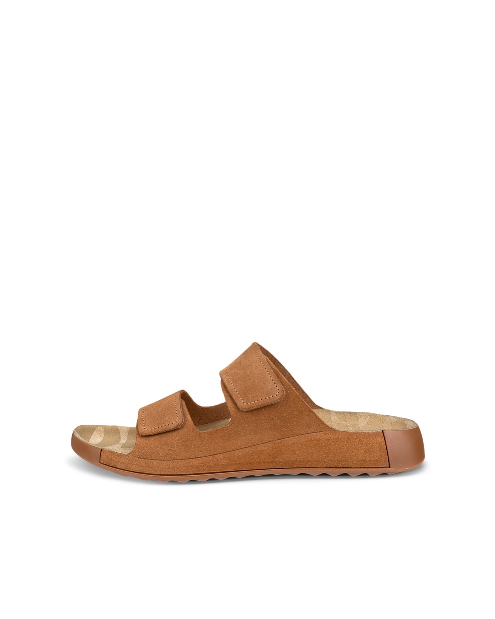 Men's ECCO® Cozmo Nubuck Two Strap Sandal - Brown - Outside