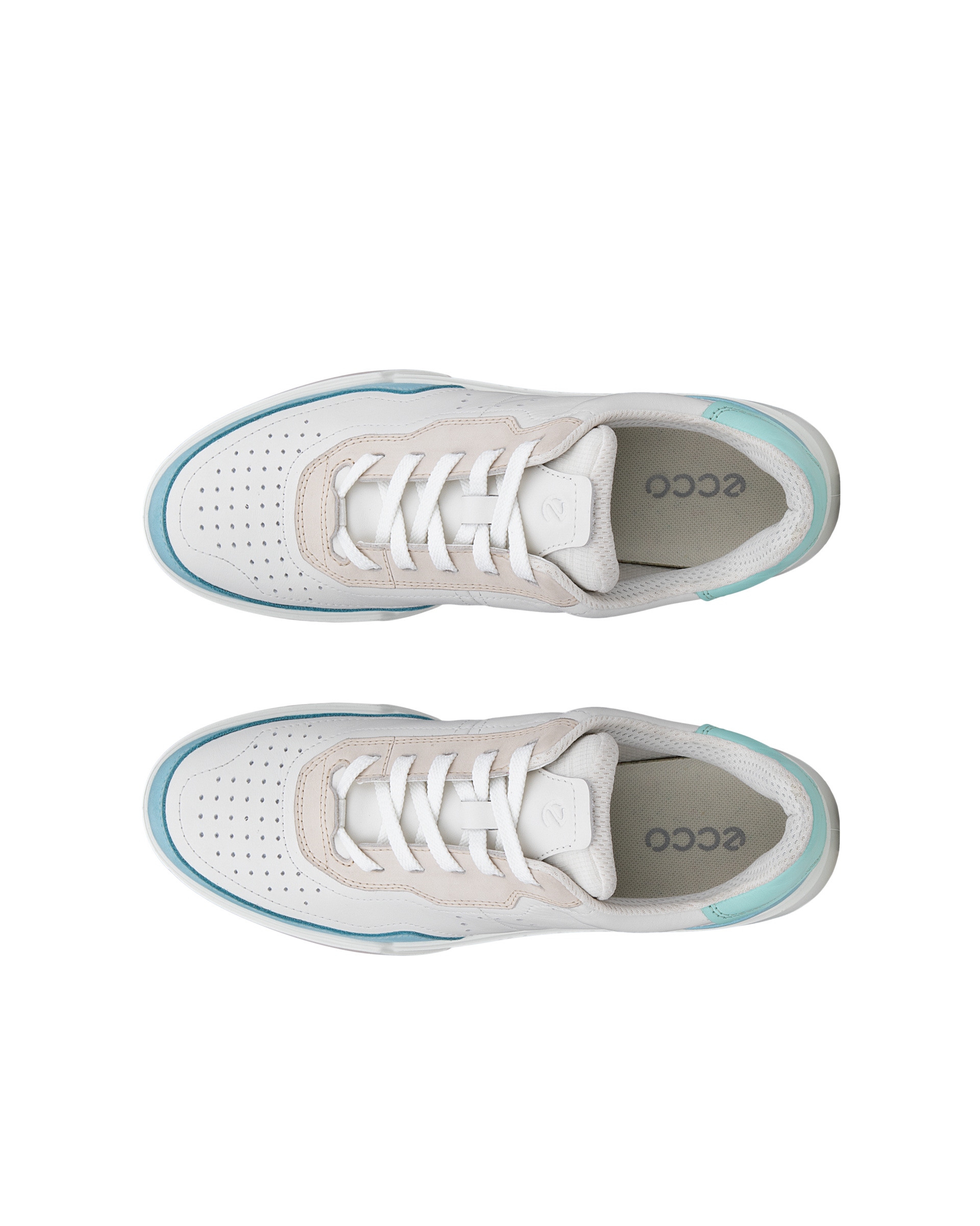 Zapatillas de piel ECCO® Street Court para mujer - Blanco - Top left pair