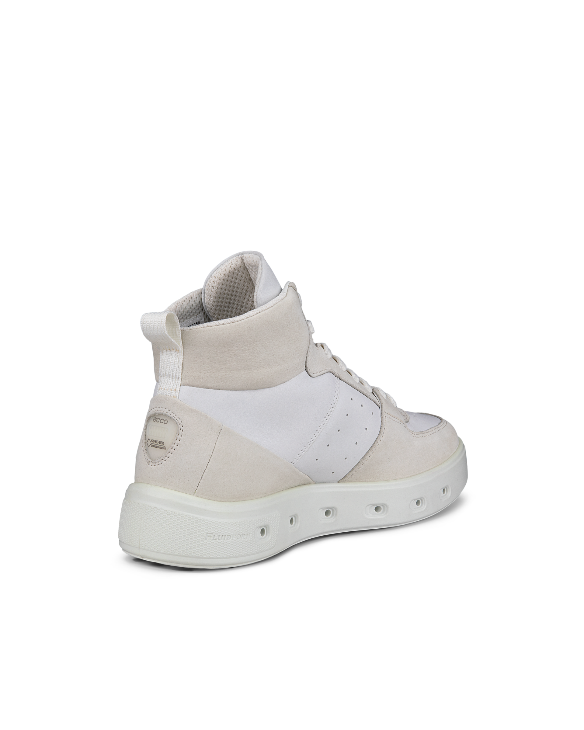 Zapatillas altas de piel ECCO® Street 720 para mujer - Blanco - Back