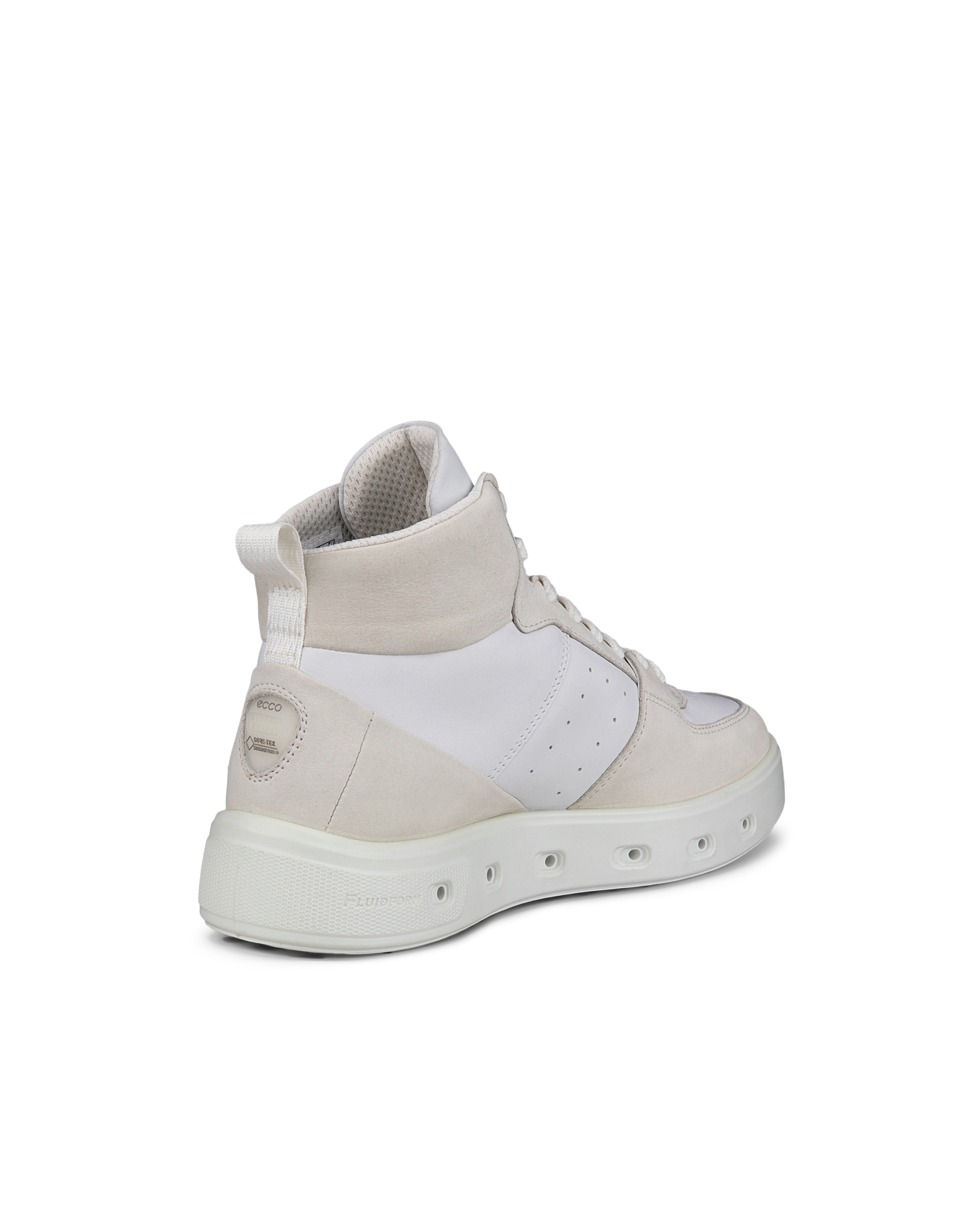 Zapatillas altas de piel ECCO® Street 720 para mujer - Blanco - Back