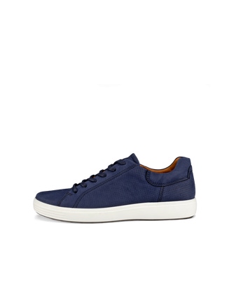 Men's ECCO® Soft 7 Nubuck Sneaker - Blue - Outside