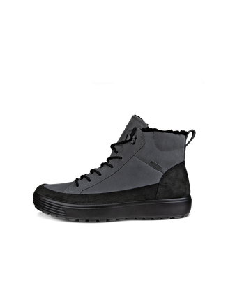 Men's ECCO® Soft 7 Tred Nubuck Gore-Tex Mid-Cut Boot - Grey - Outside