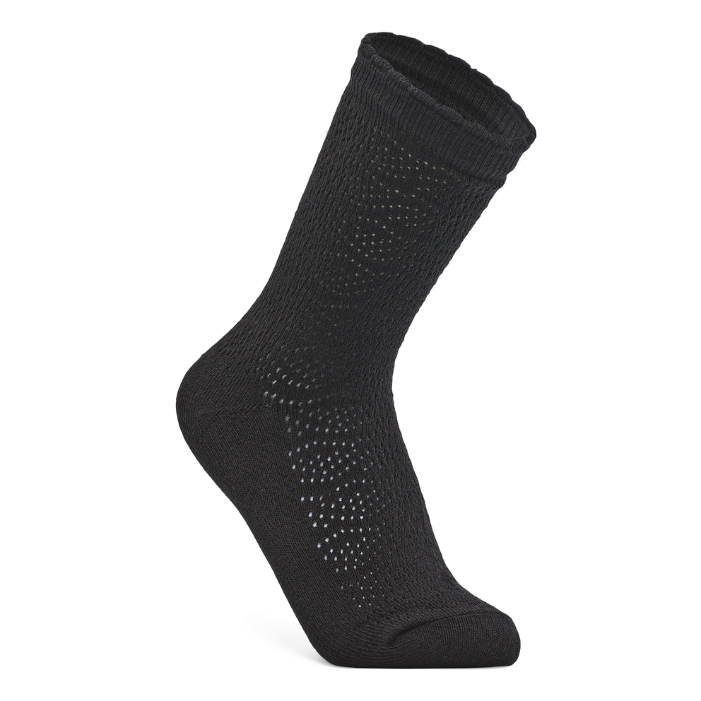 Women's ECCO® Classic Curved Mid-Cut Socks - Black - Main