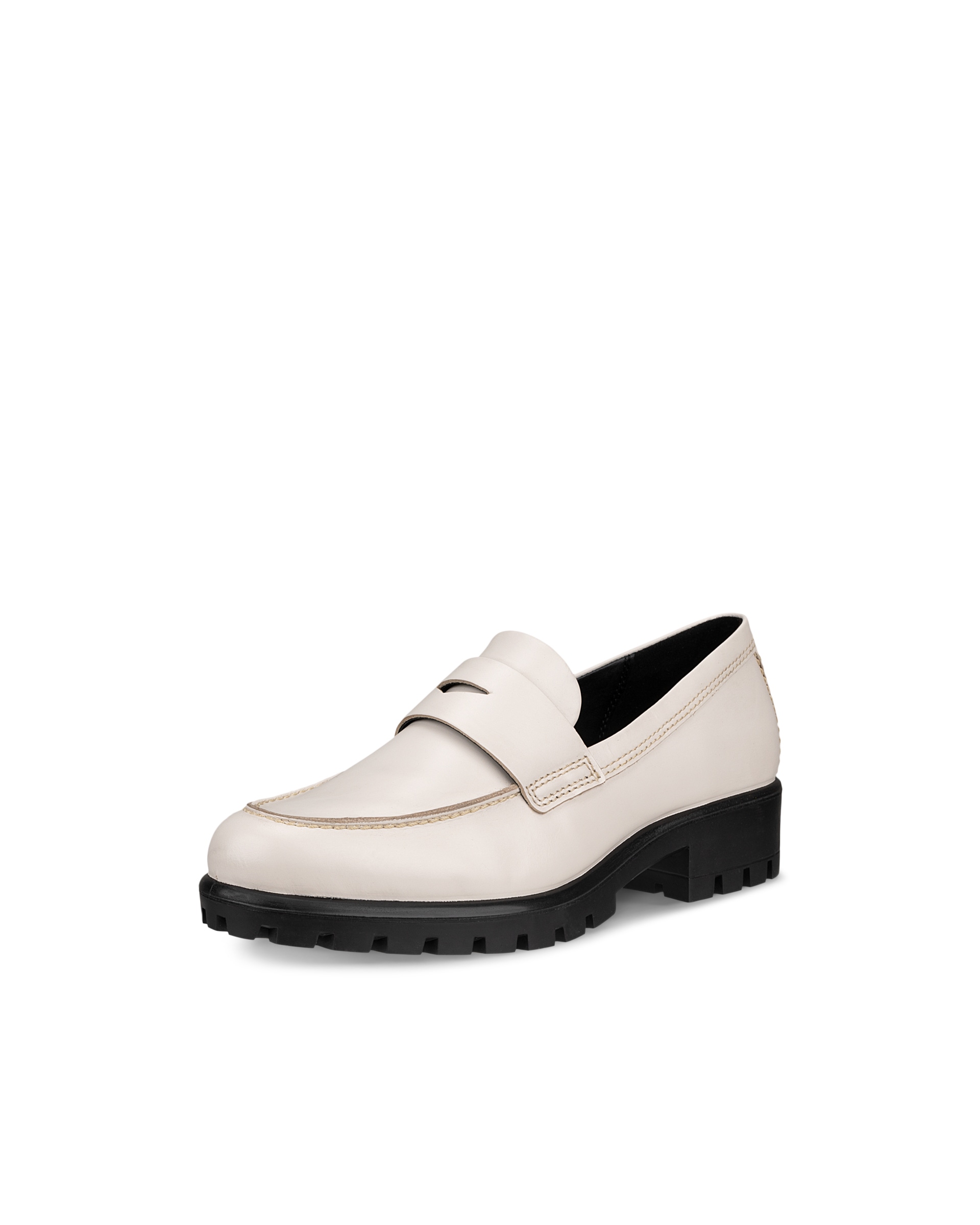 Women's ECCO® Modtray Leather Loafer - Beige - Main